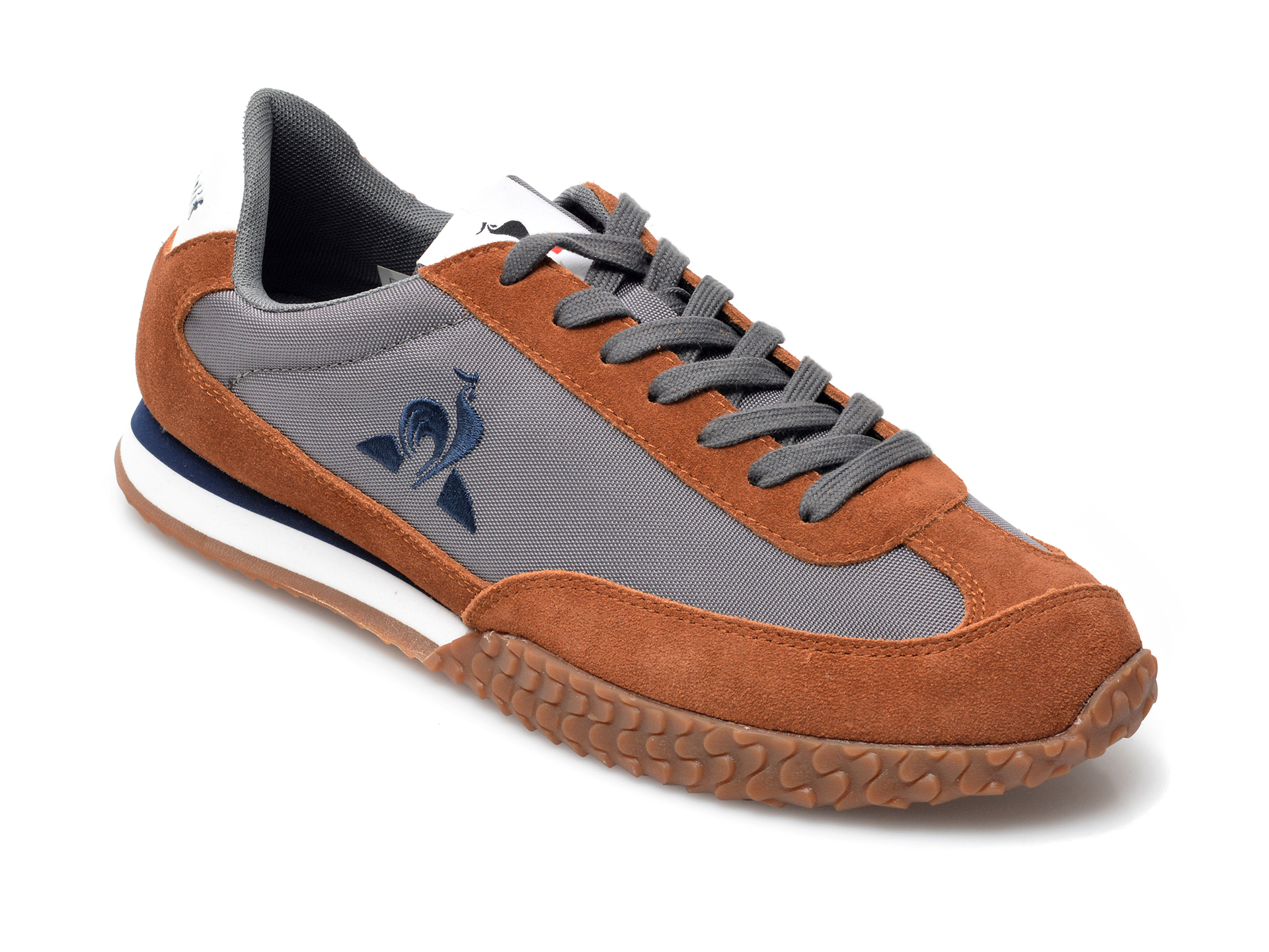 Pantofi sport LE COQ SPORTIF gri, Veloce, din material textil si piele intoarsa Le Coq Sportif