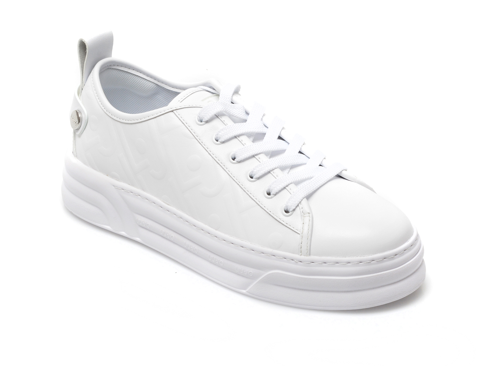 Pantofi sport LIU JO albi, CLEO01, din piele naturala 2023 ❤️ Pret Super Black Friday otter.ro imagine noua 2022