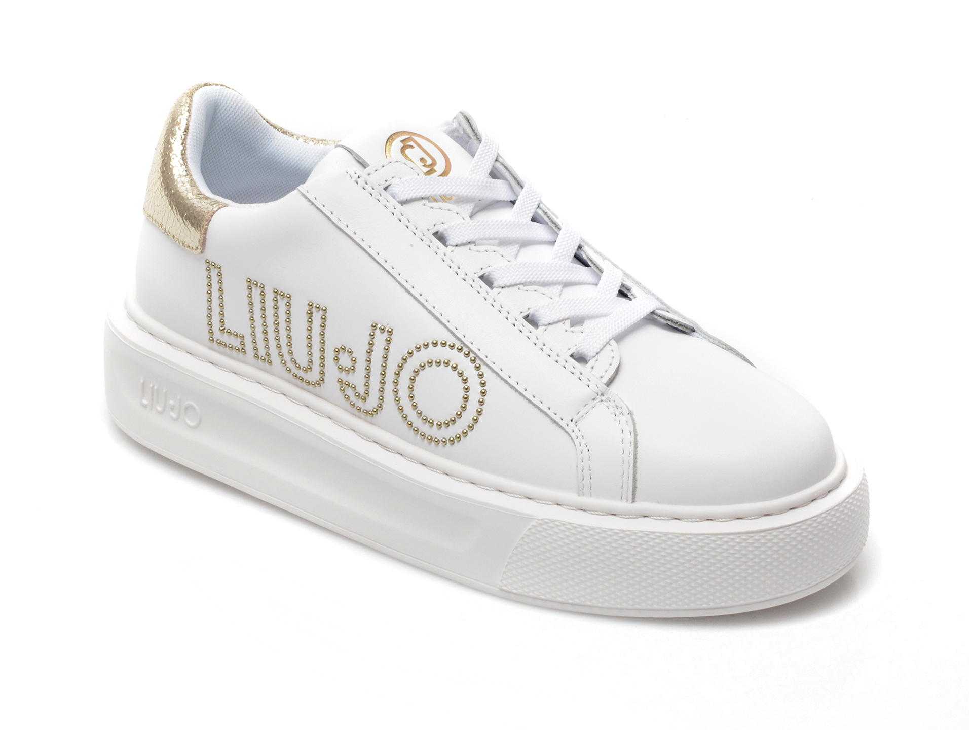 Pantofi sport LIU JO albi, KYLIE05, din piele naturala 2022 ❤️ Pret Super otter.ro imagine noua 2022