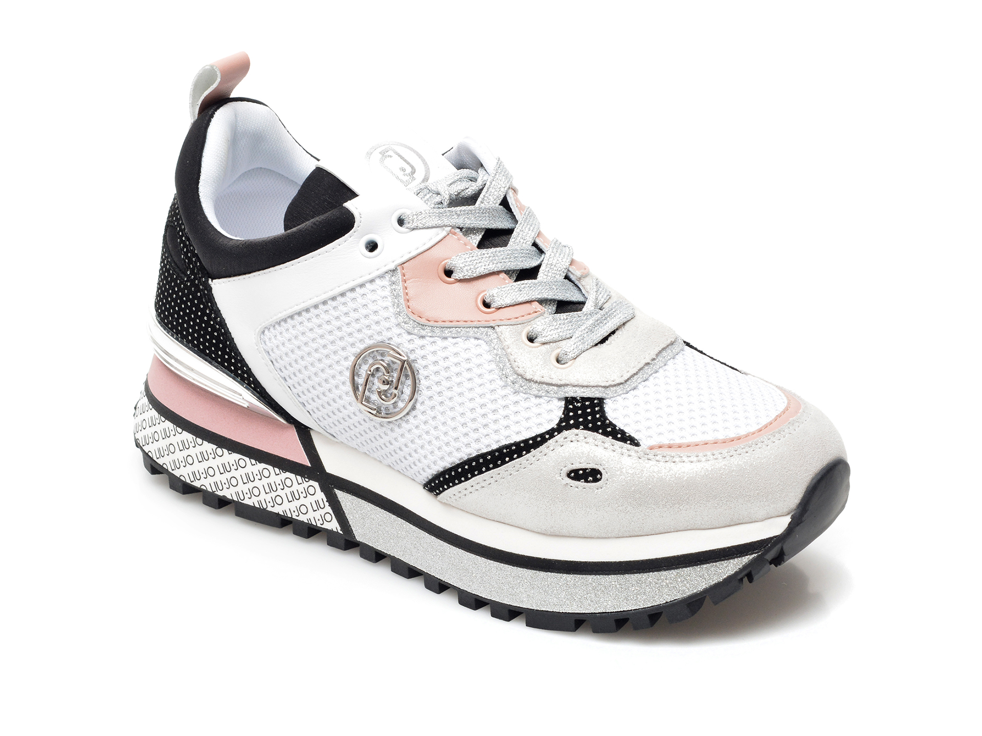 Pantofi sport LIU JO albi, MAXWO33, din material textil si piele naturala 2023 ❤️ Pret Super Black Friday otter.ro imagine noua 2022