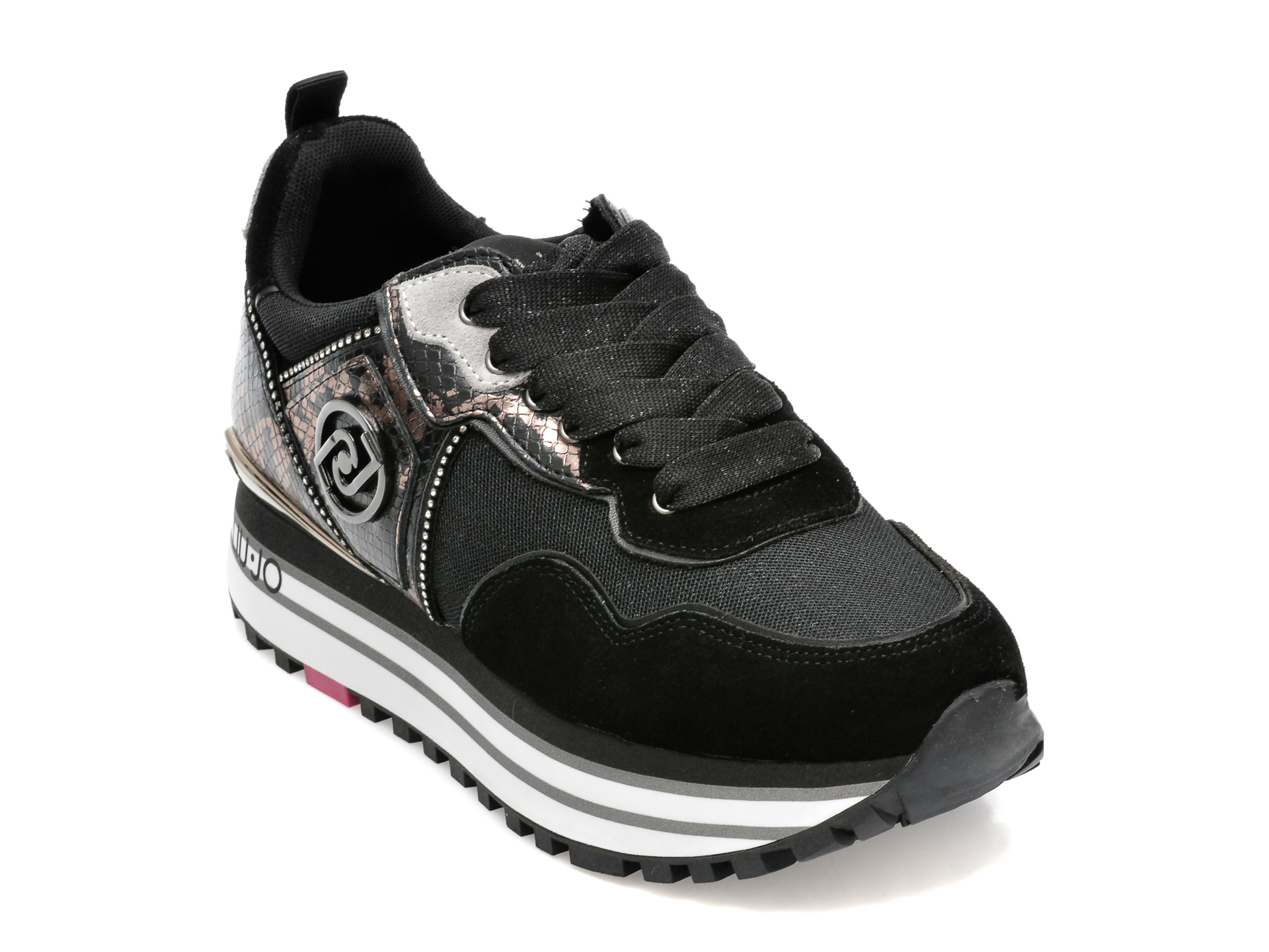 Pantofi sport LIU JO negri, MAXWO01, din material textil si piele naturala /femei/pantofi /femei/pantofi