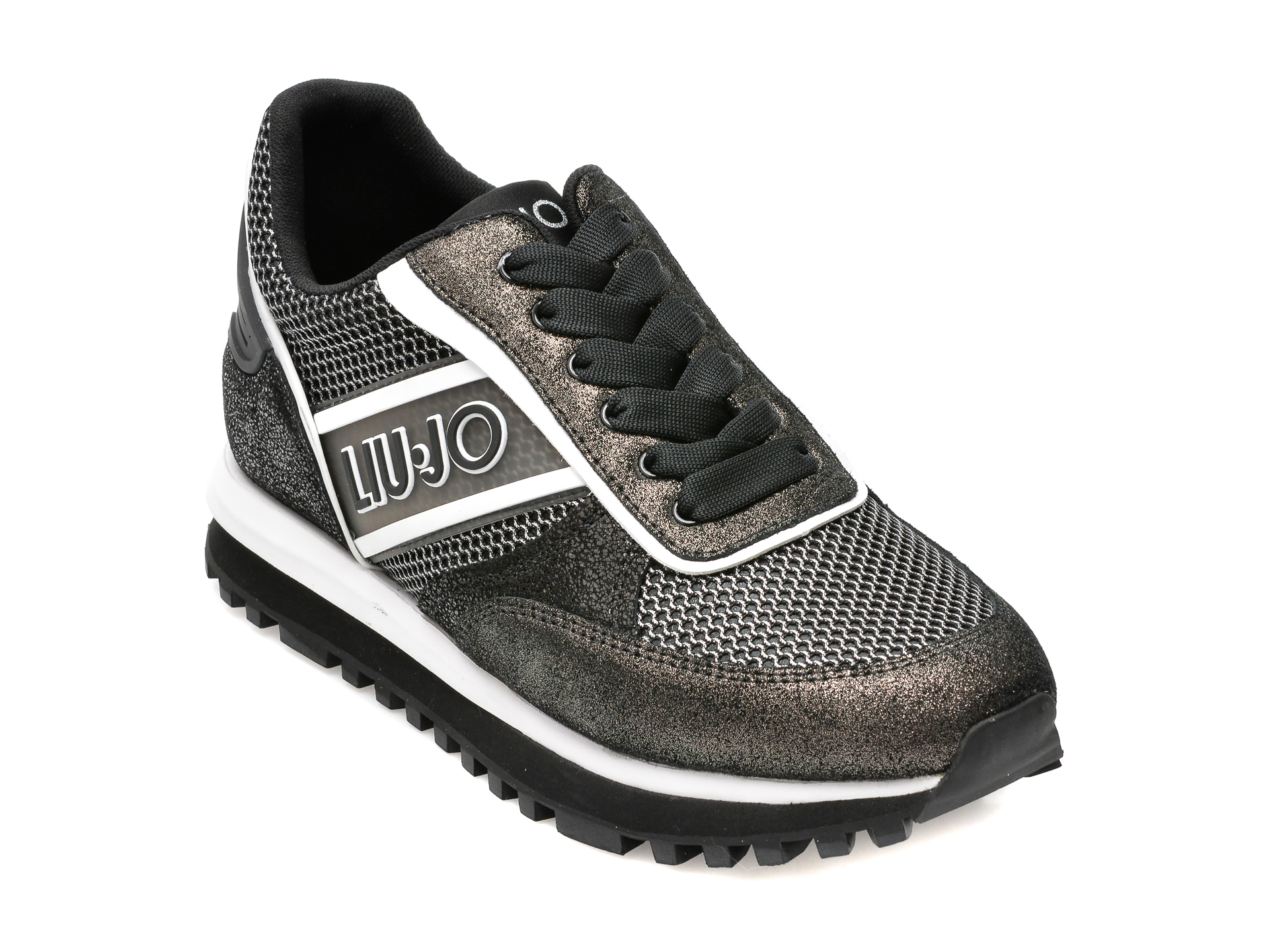 Pantofi sport LIU JO negri, WONUP03, din material textil si piele naturala /femei/pantofi INCALTAMINTE
