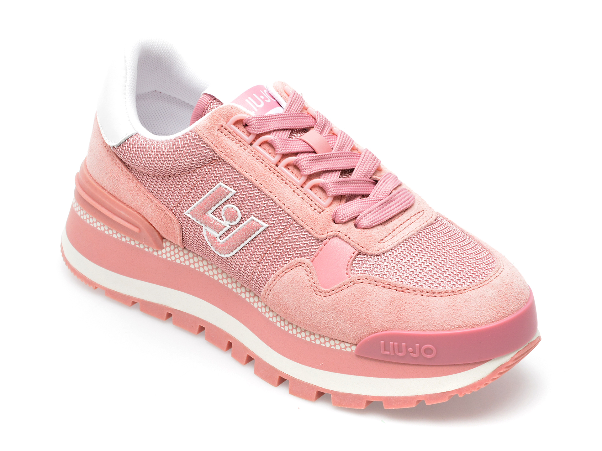 Pantofi sport LIU JO roz, AMAZI16, din material textil si piele intoarsa Liu Jo imagine noua 2022
