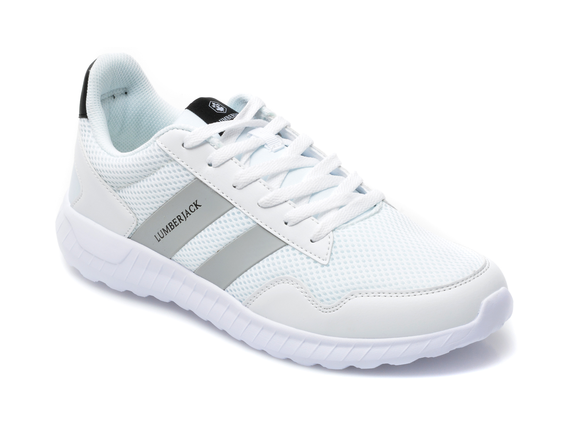 Pantofi sport LUMBERJACK albi, B161001, din material textil si piele ecologica