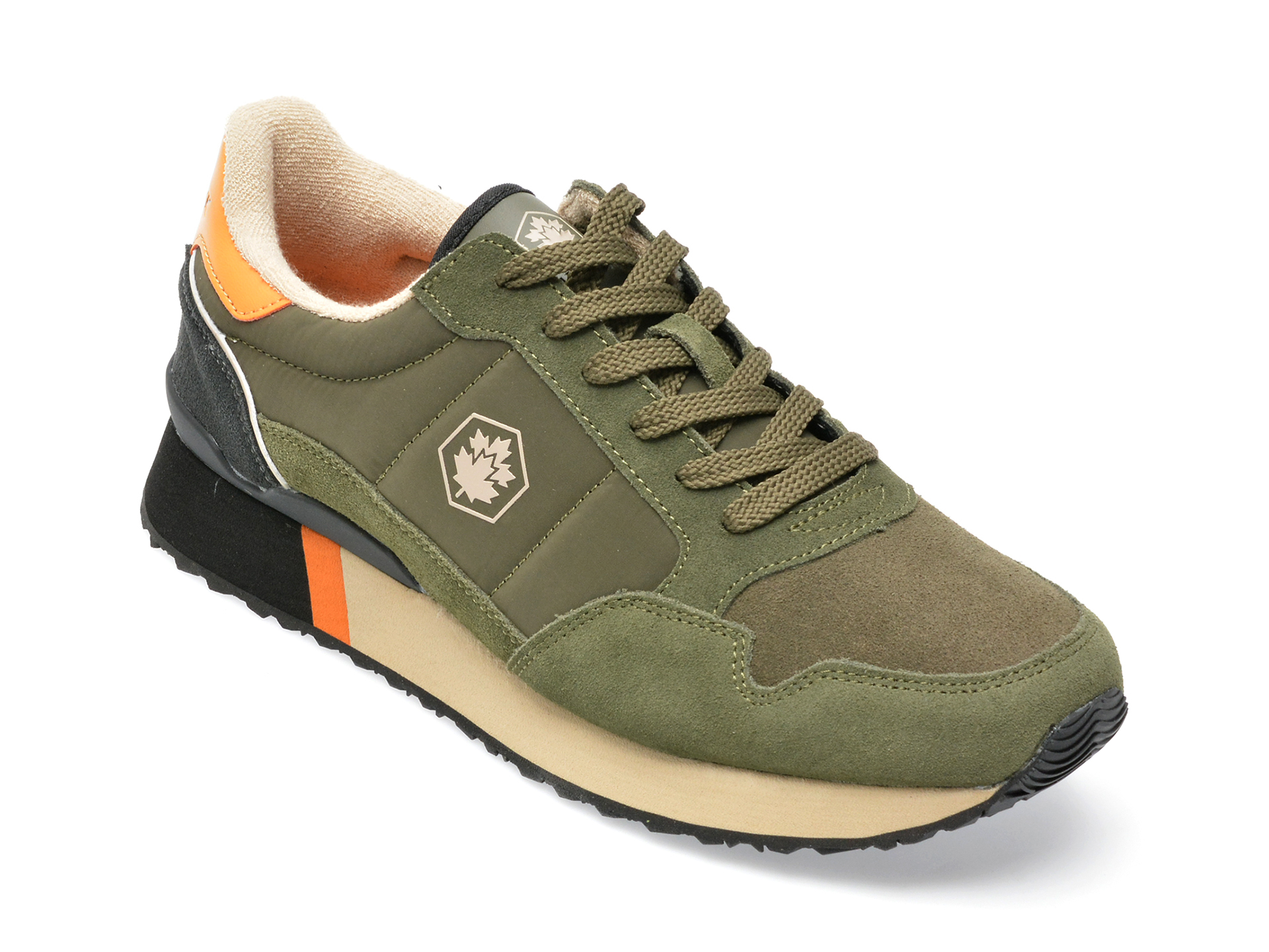 Pantofi sport LUMBERJACK kaki, E680001, din material textil si piele intoarsa /barbati/pantofi imagine noua 2022