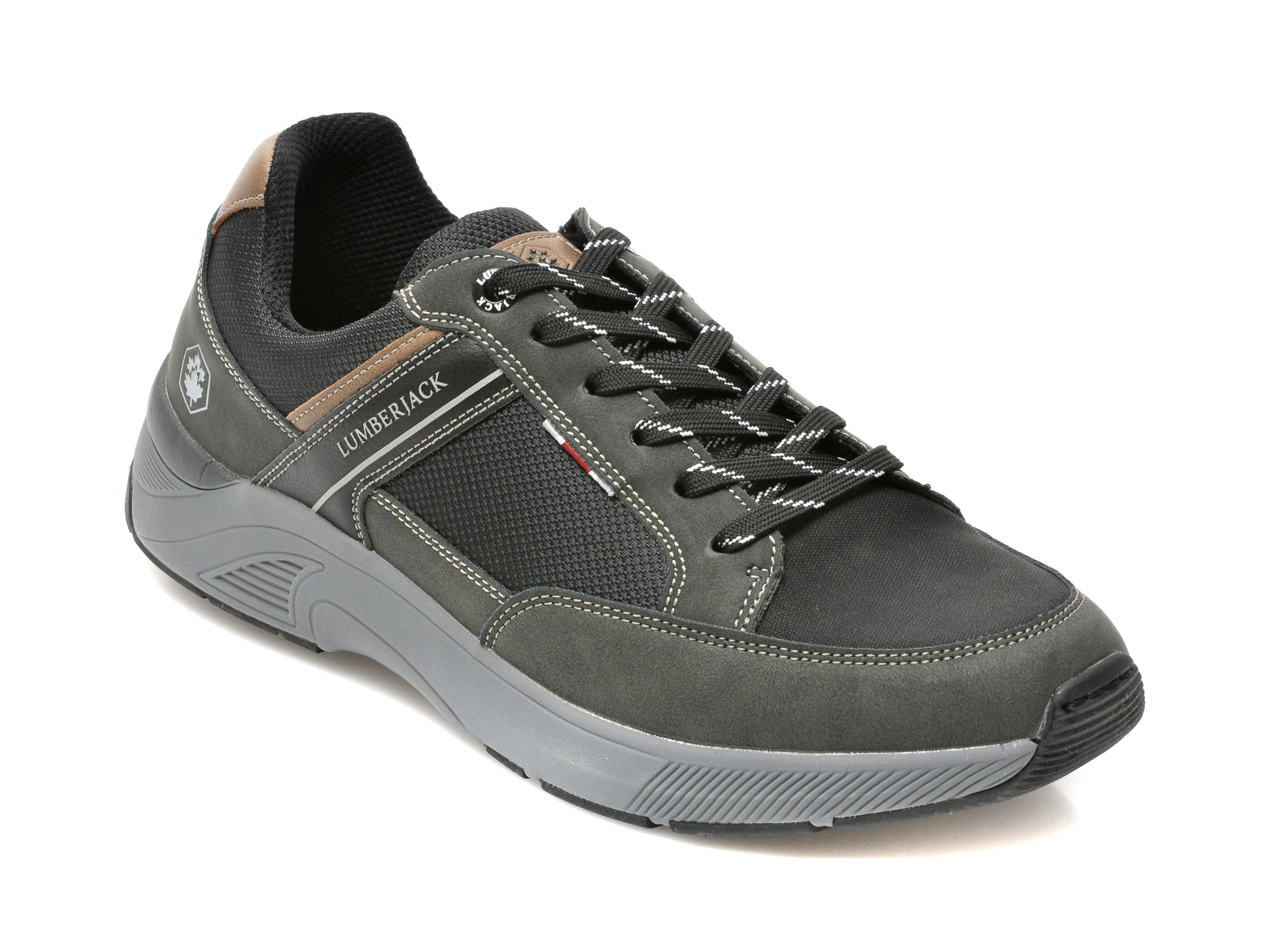 Pantofi sport LUMBERJACK negri, C071001, din material textil si piele ecologica Lumberjack imagine super redus 2022