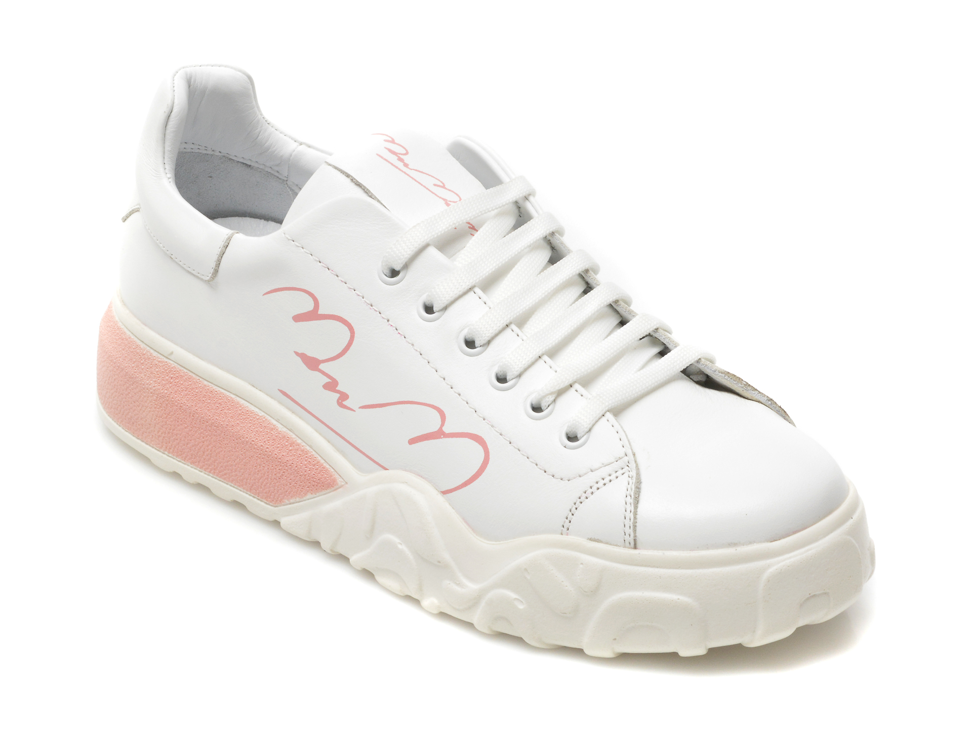 Pantofi sport MAGNOLYA albi, 141, din piele naturala MAGNOLYA imagine noua
