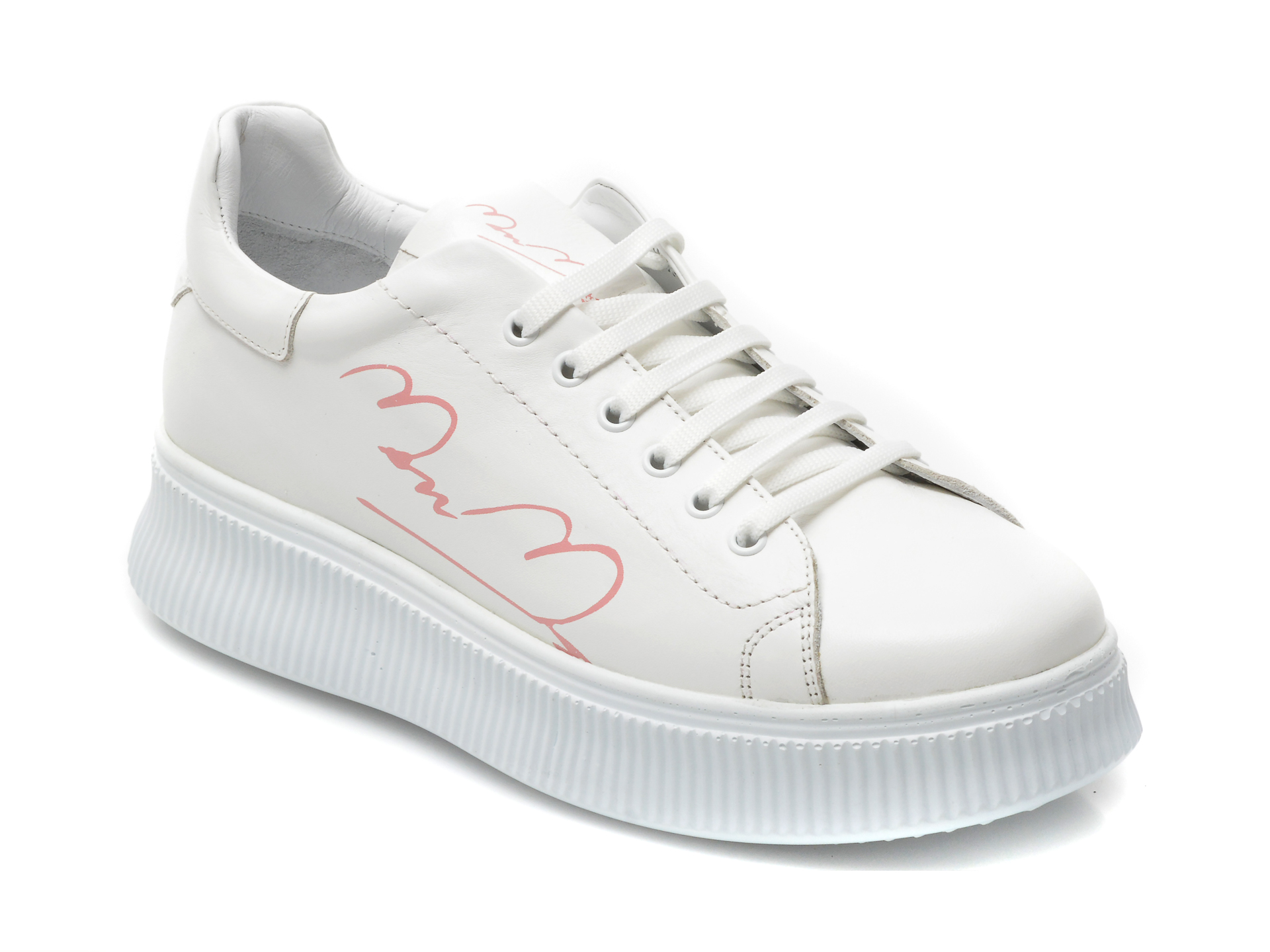 Pantofi sport MAGNOLYA albi, 4209, din piele naturala /femei/pantofi