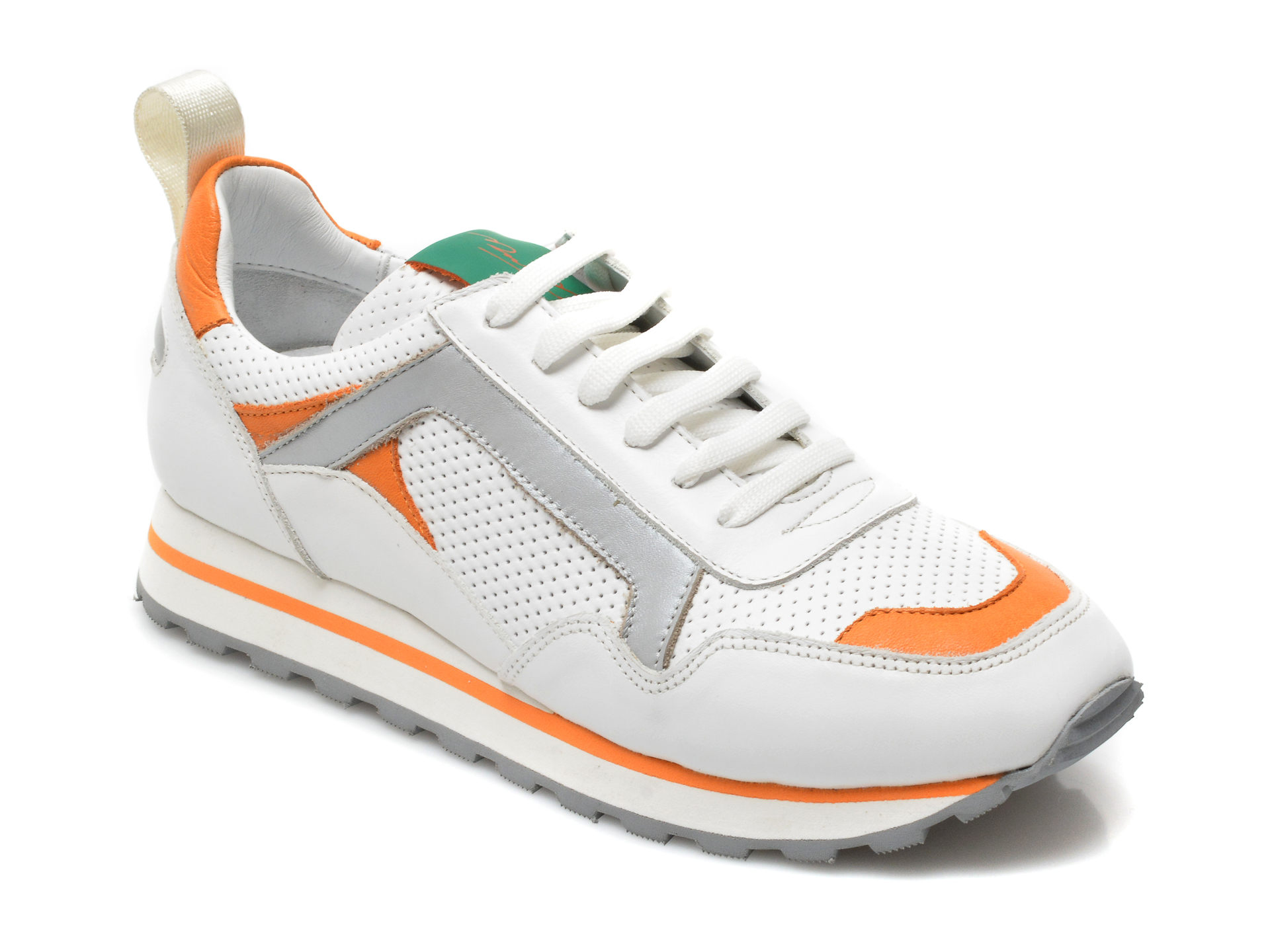 Pantofi sport MARIO MUZI albi, 261, din piele naturala MARIO MUZI imagine noua
