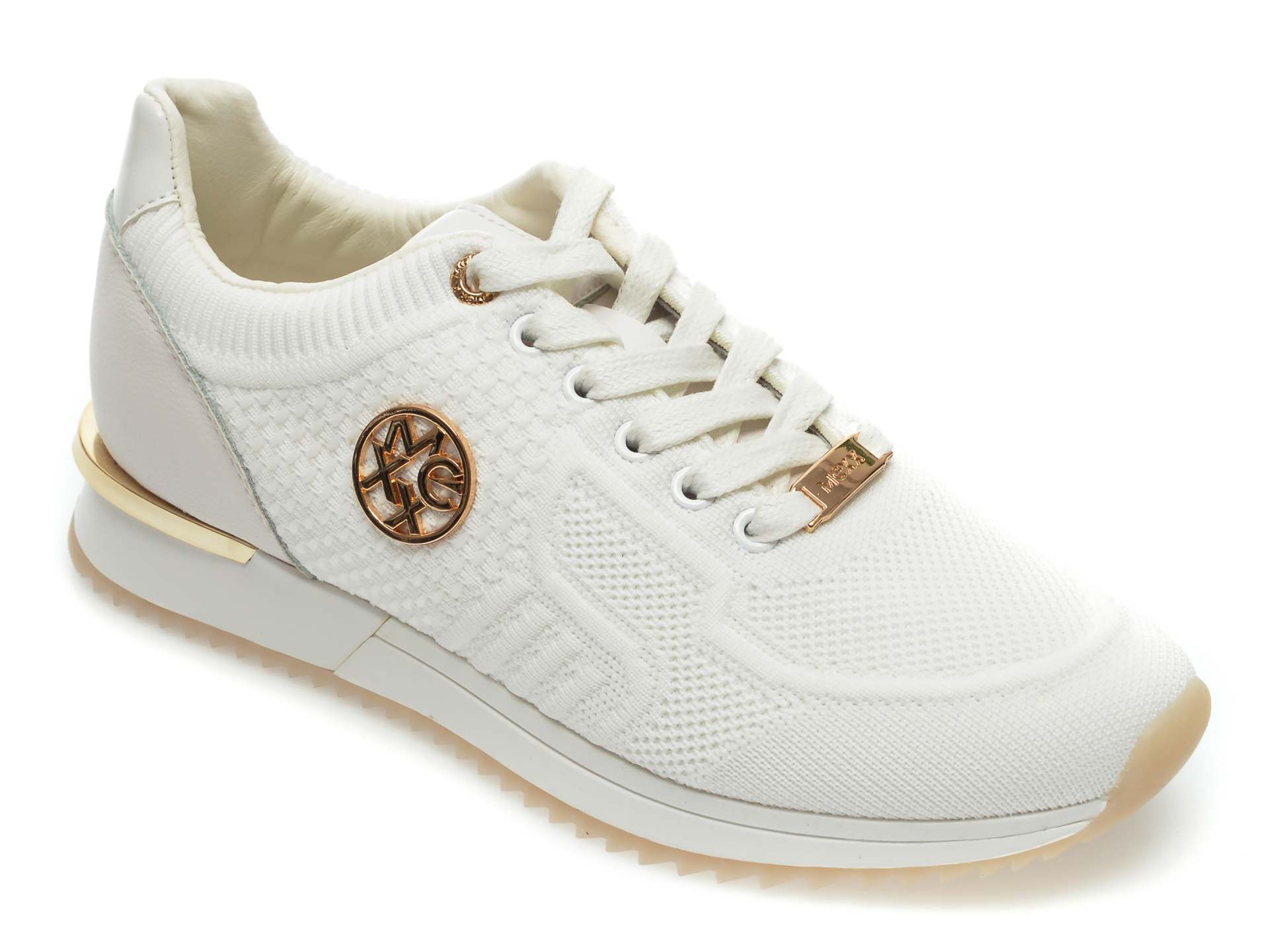 Pantofi sport MEXX albi, K0205, din material textil si piele ecologica imagine Black Friday 2021