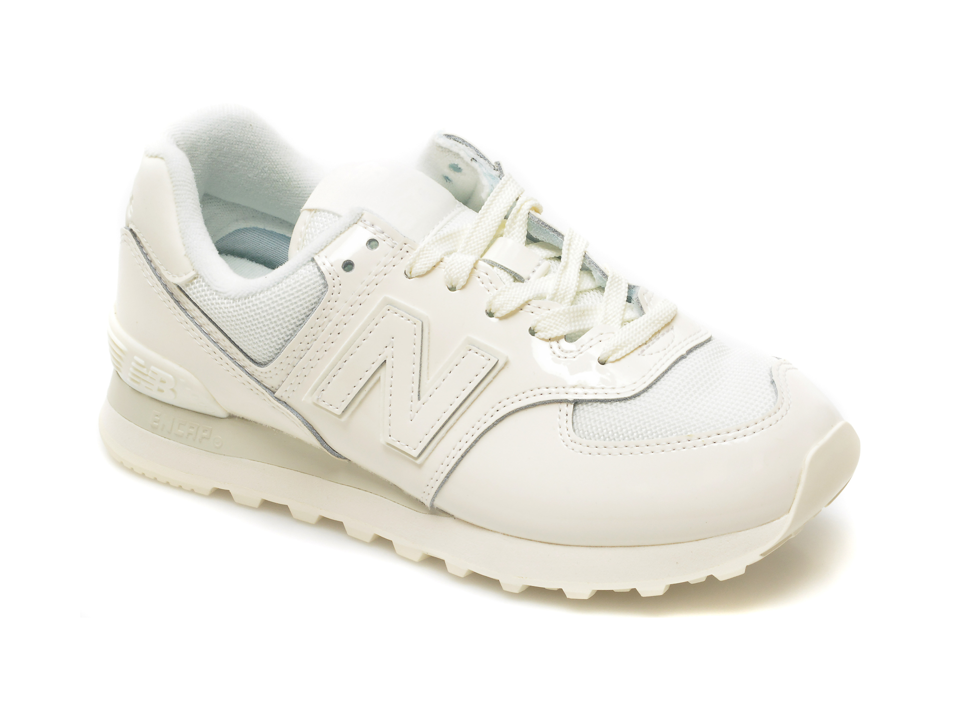 Pantofi sport NEW BALANCE albi, WL574, din material textil si piele naturala New Balance