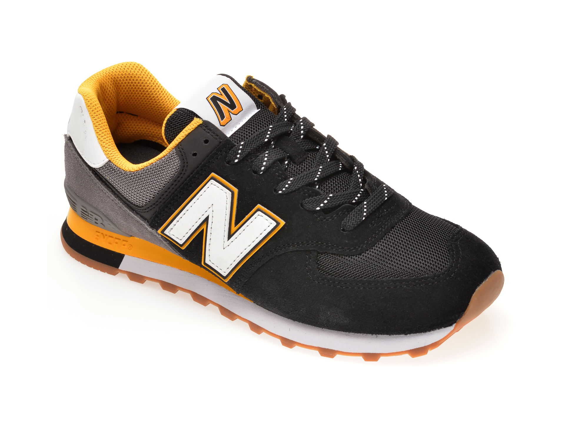 Pantofi sport NEW BALANCE negri, ML574, din material textil si piele intoarsa imagine