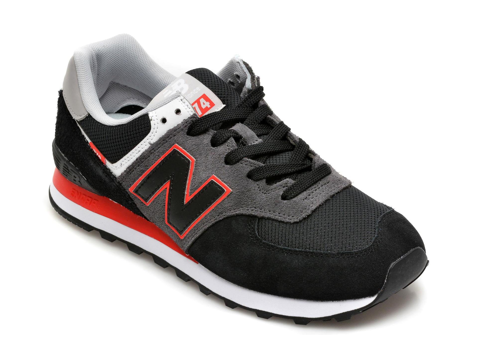 Pantofi sport NEW BALANCE negri, ML574, din material textil si piele intoarsa New Balance