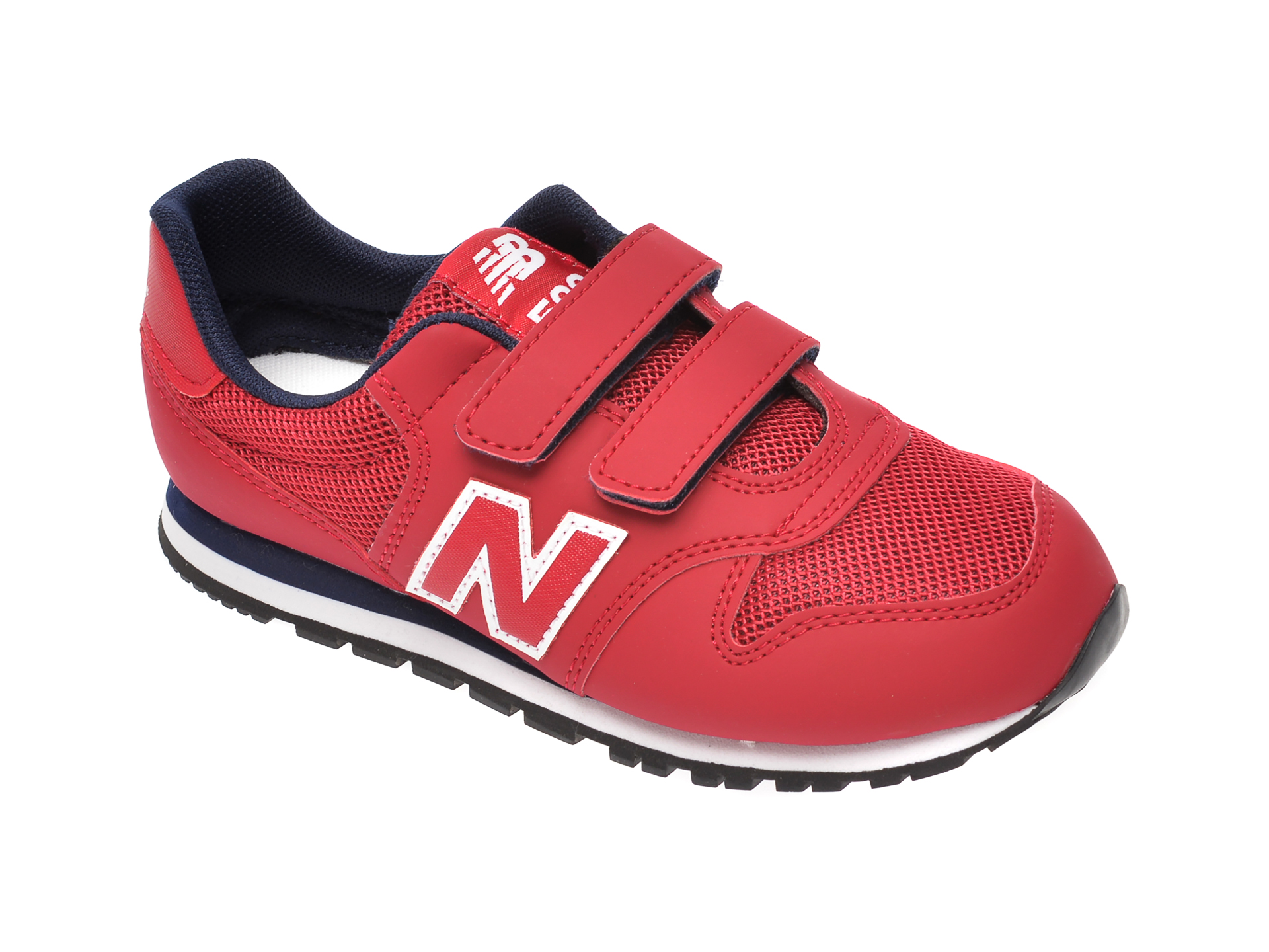 Pantofi sport NEW BALANCE rosii, YV500, din piele ecologica si material textil