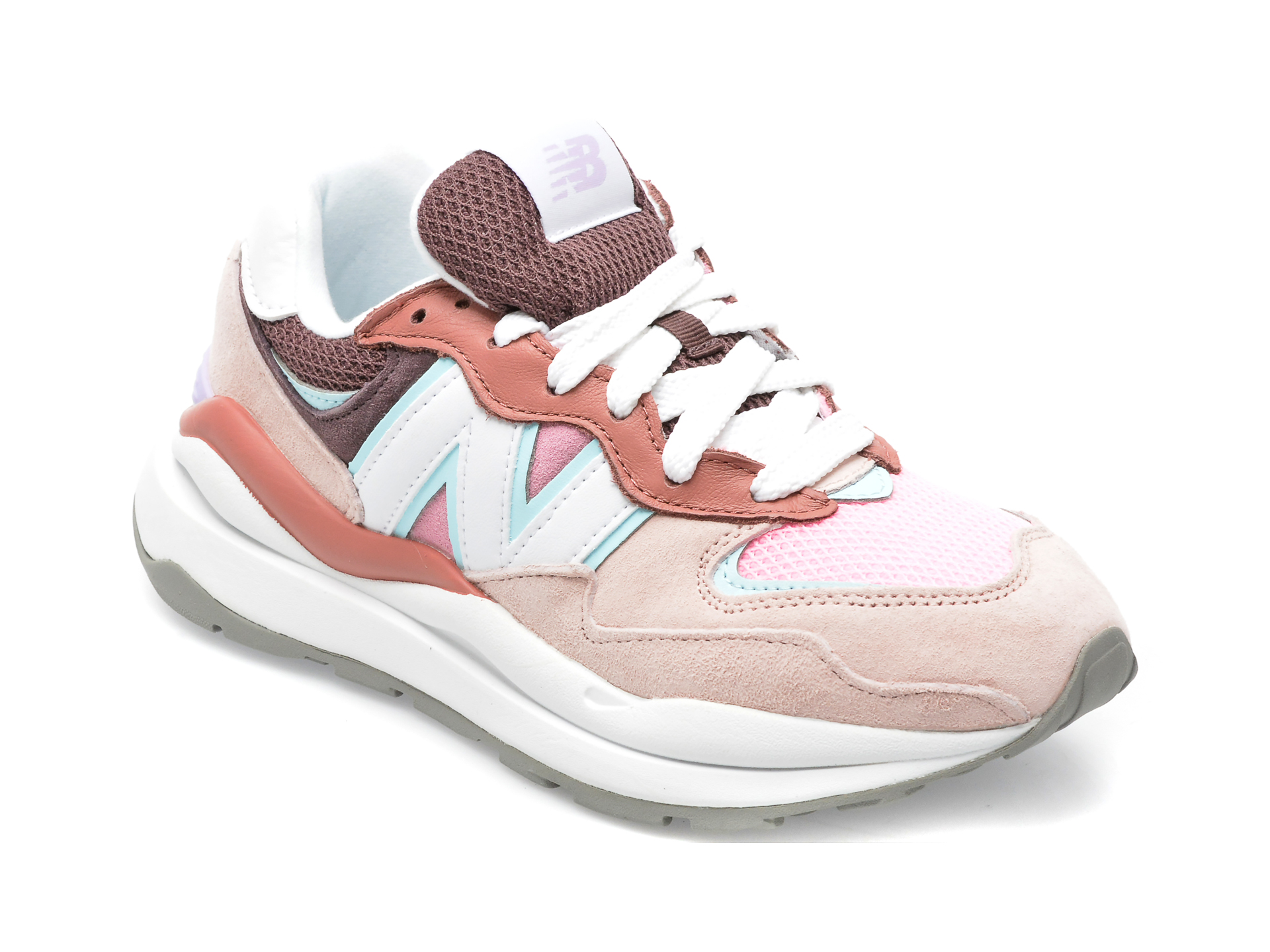 Pantofi sport NEW BALANCE roz, W5740, din material textil si piele intoarsa
