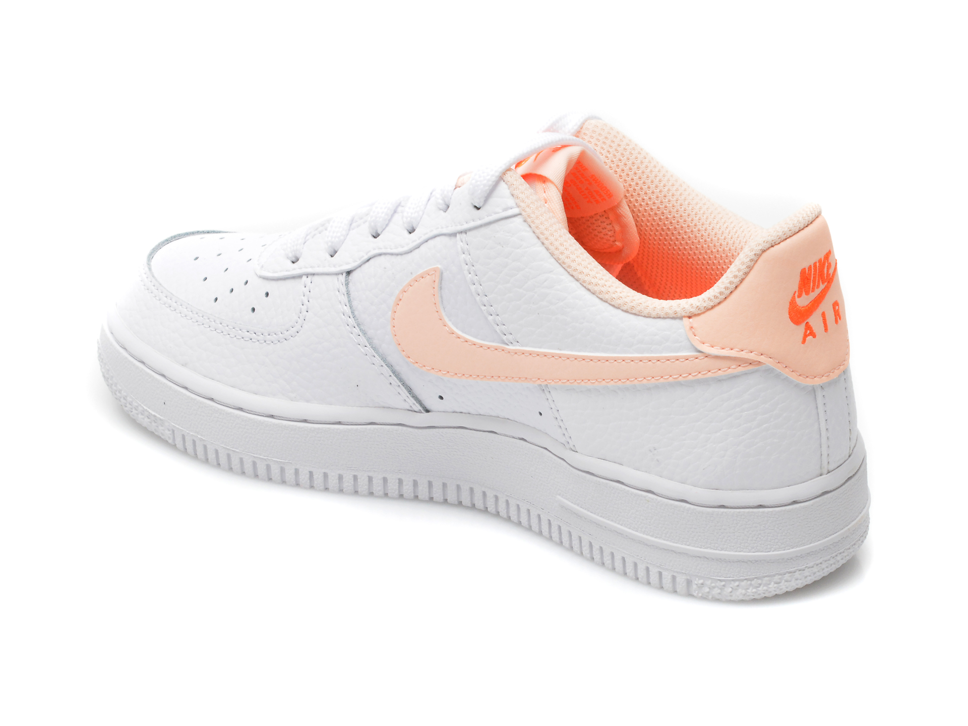 Pantofi sport NIKE albi, AIR FORCE 1 (GS), din piele naturala - 5
