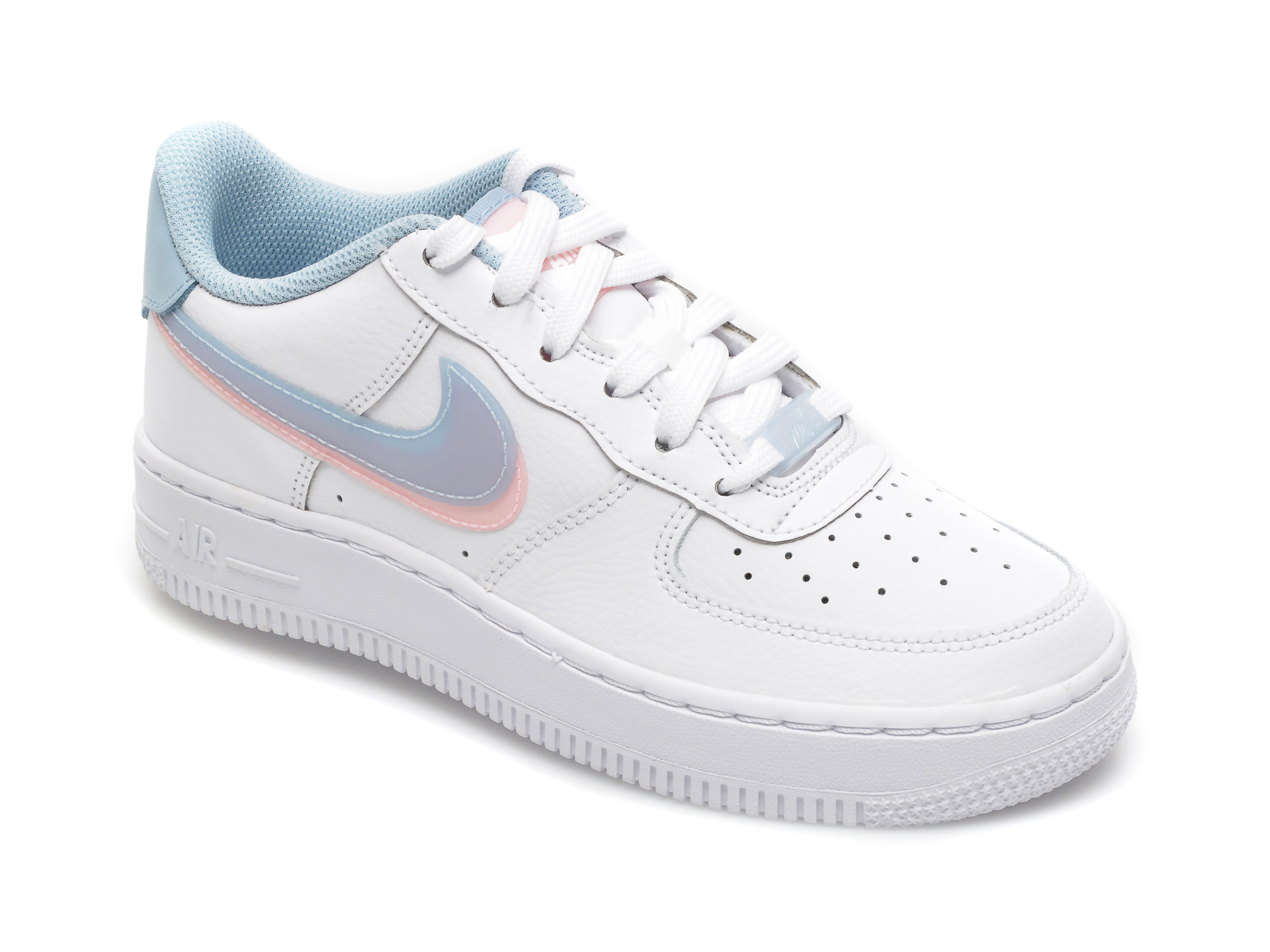 Pantofi sport NIKE albi, Air Force 1 Lv8 (Gs), din piele naturala imagine otter.ro