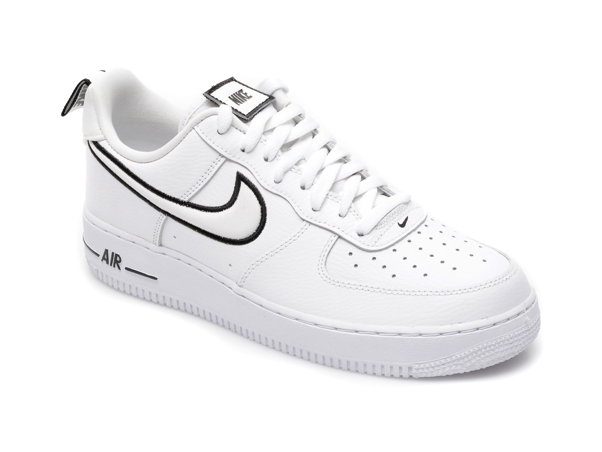 Pantofi sport NIKE albi, NIKE AIR FORCE 1, din piele naturala Nike