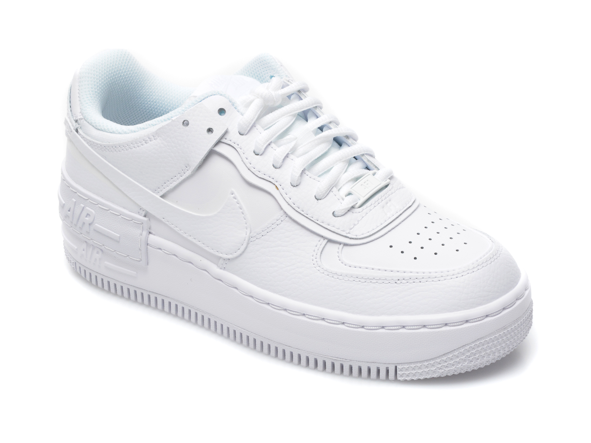 Pantofi sport NIKE albi, W AF1 SHADOW, din piele naturala Nike imagine super redus 2022