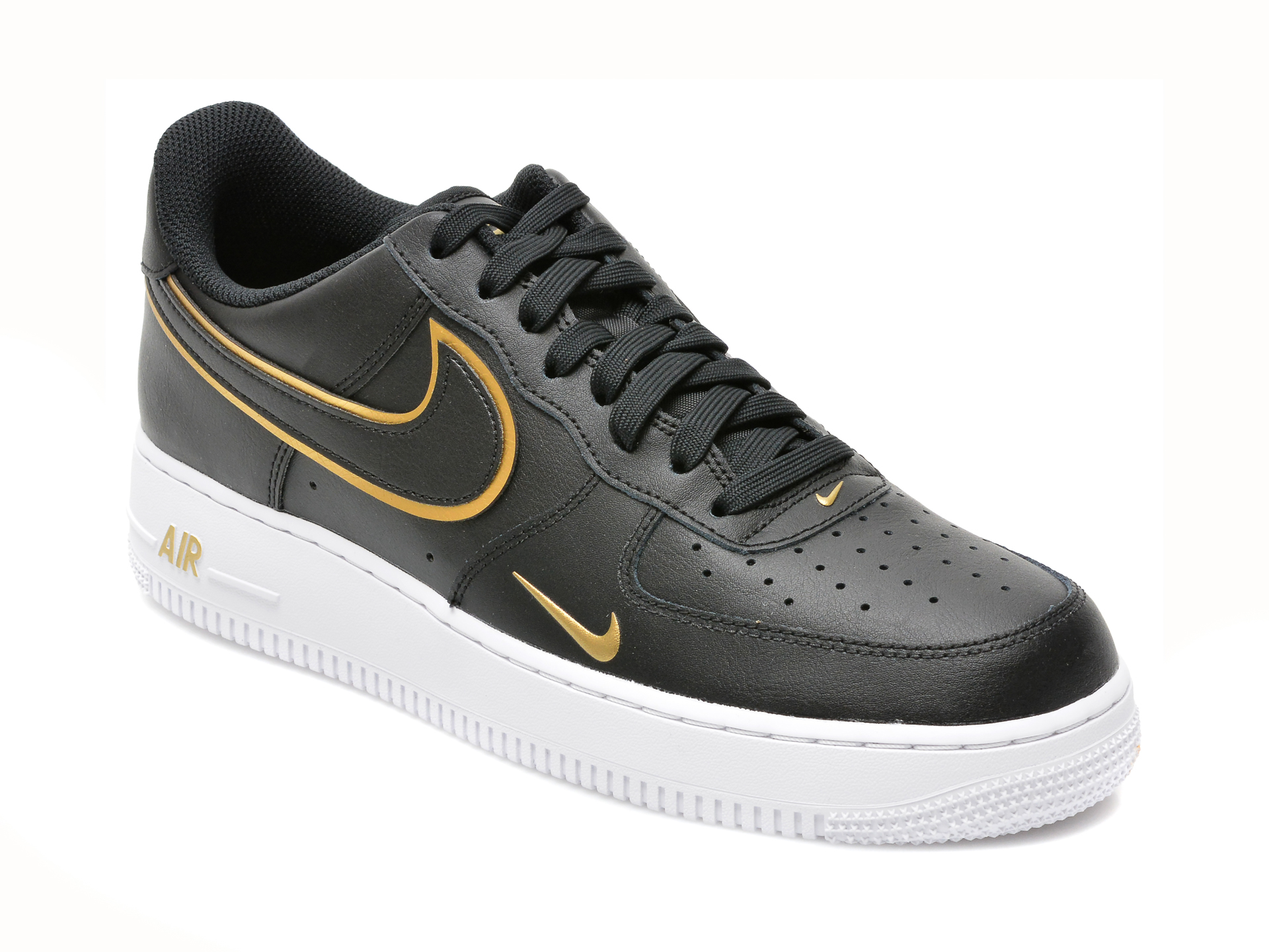 Pantofi sport NIKE negri, AIR FORCE 1 07 LV8, din piele naturala Nike imagine noua