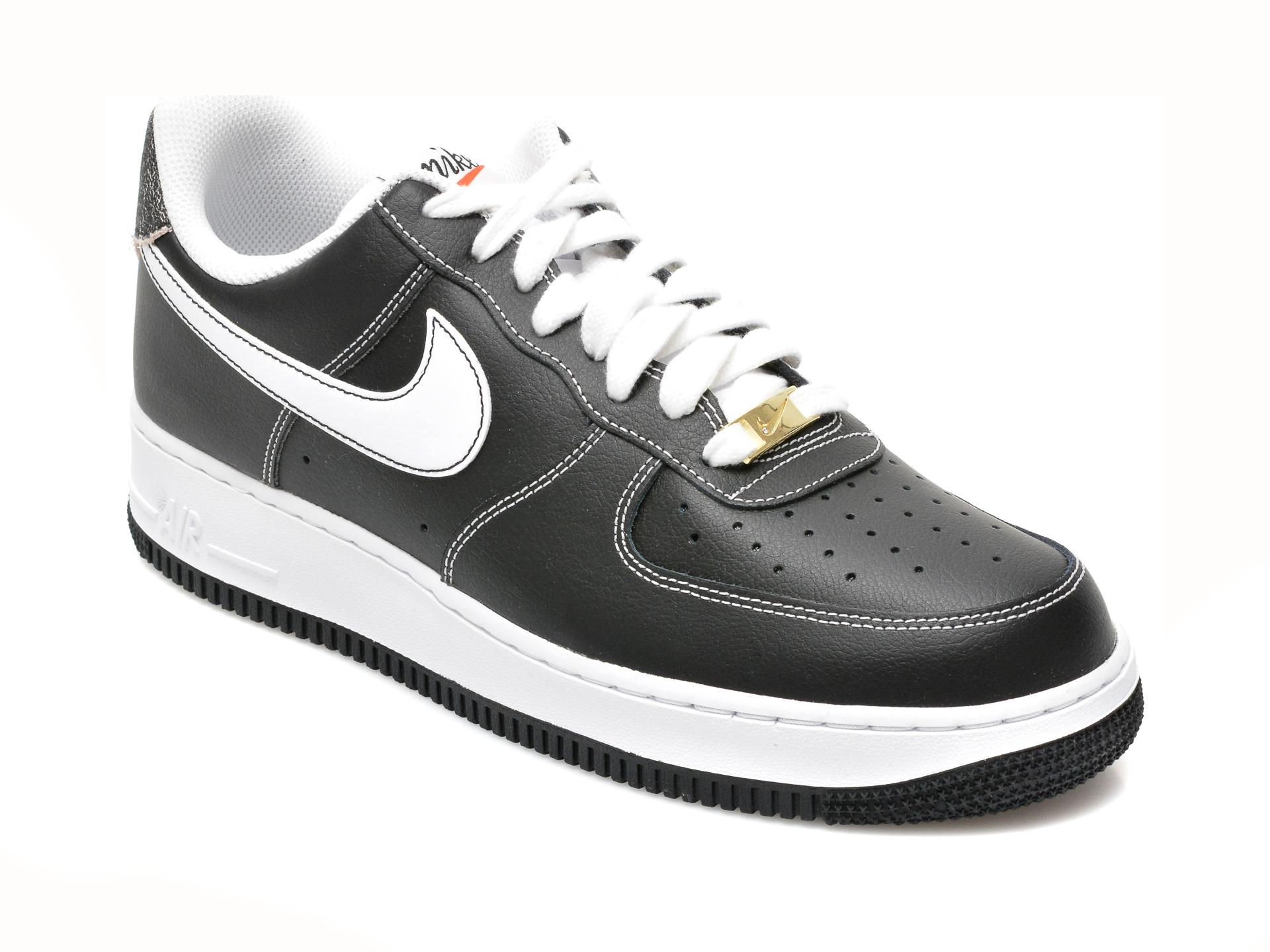 Pantofi sport NIKE negri, AIR FORCE 1 07 S50, din piele ecologica Nike imagine 2022 reducere