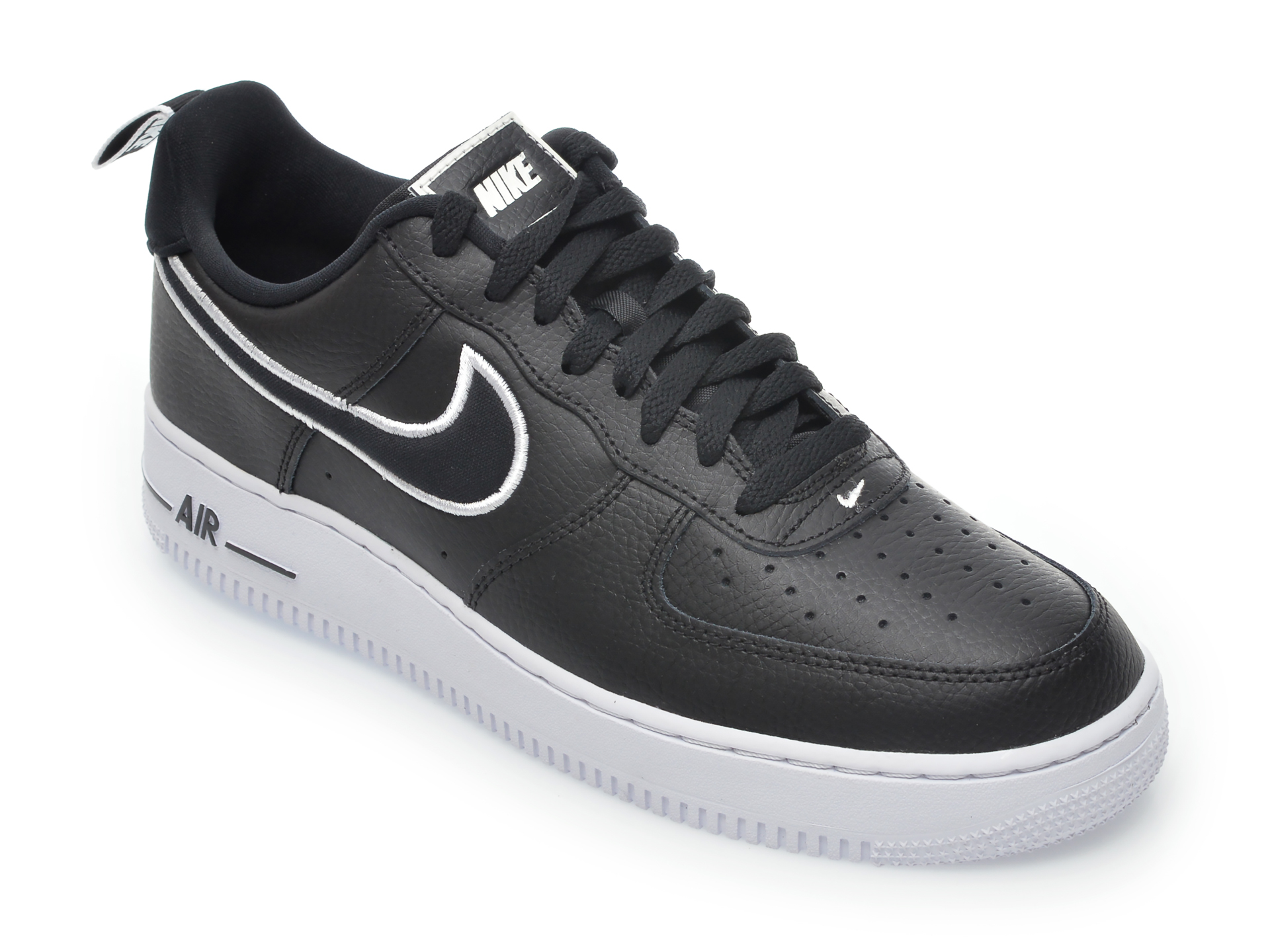 Pantofi sport NIKE negri, Nike Air Force 1, din piele naturala imagine