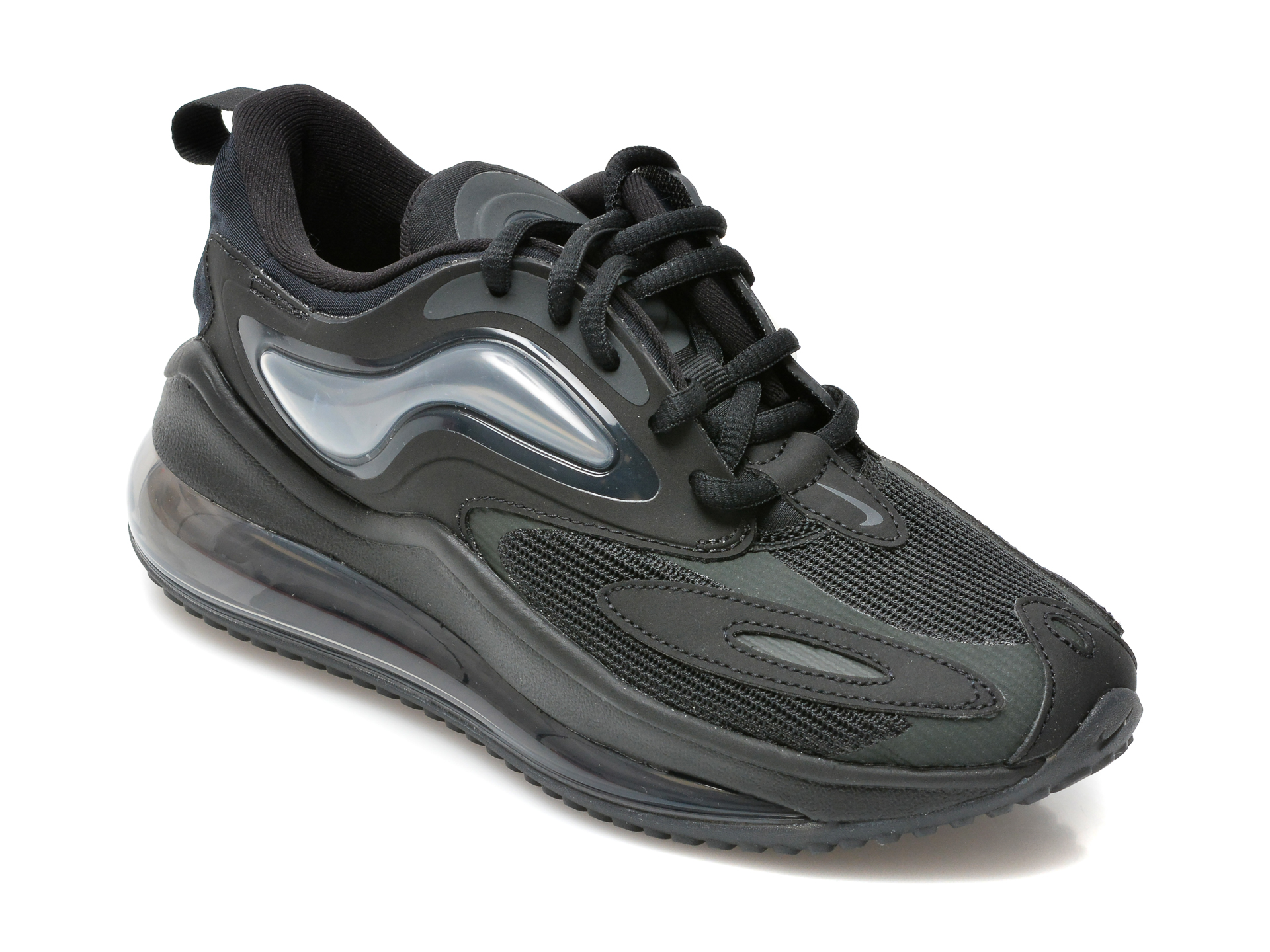 Pantofi sport NIKE negri, NIKE AIR MAX ZEPHYR (GS), din material textil si piele ecologica Nike
