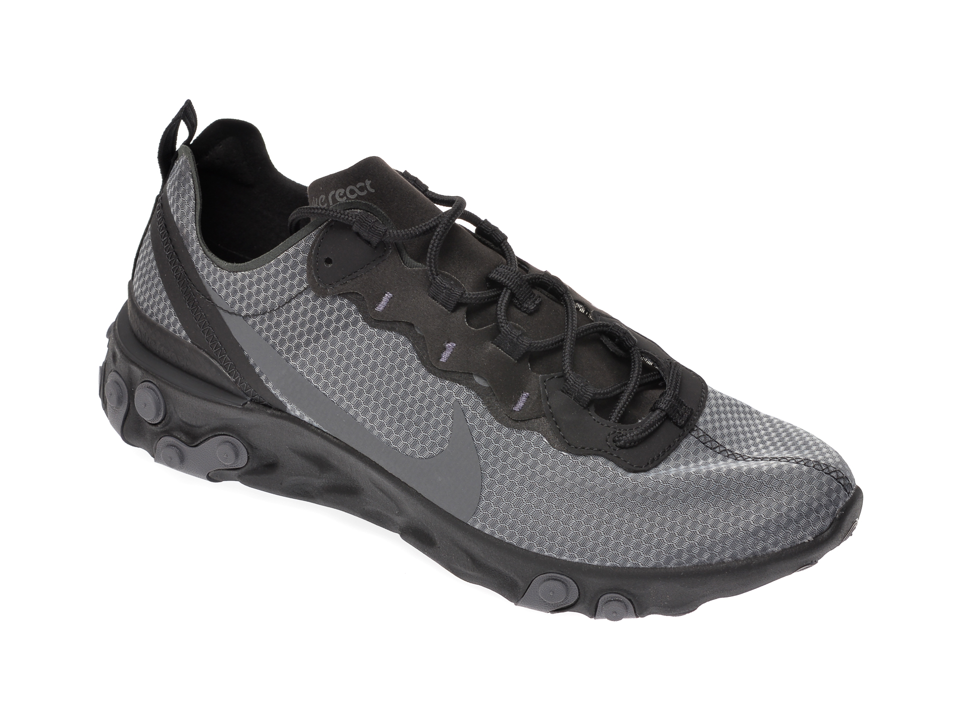 Pantofi sport NIKE negri, React Element 55 Se, din material textil