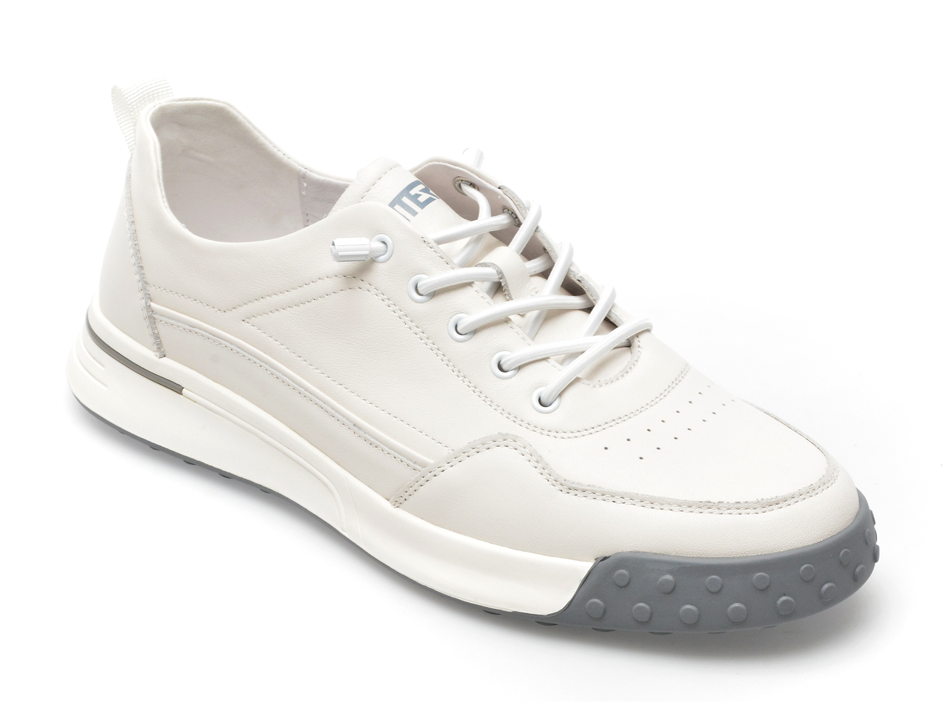 Pantofi sport OTTER albi, CJ22015, din piele naturala /barbati/pantofi