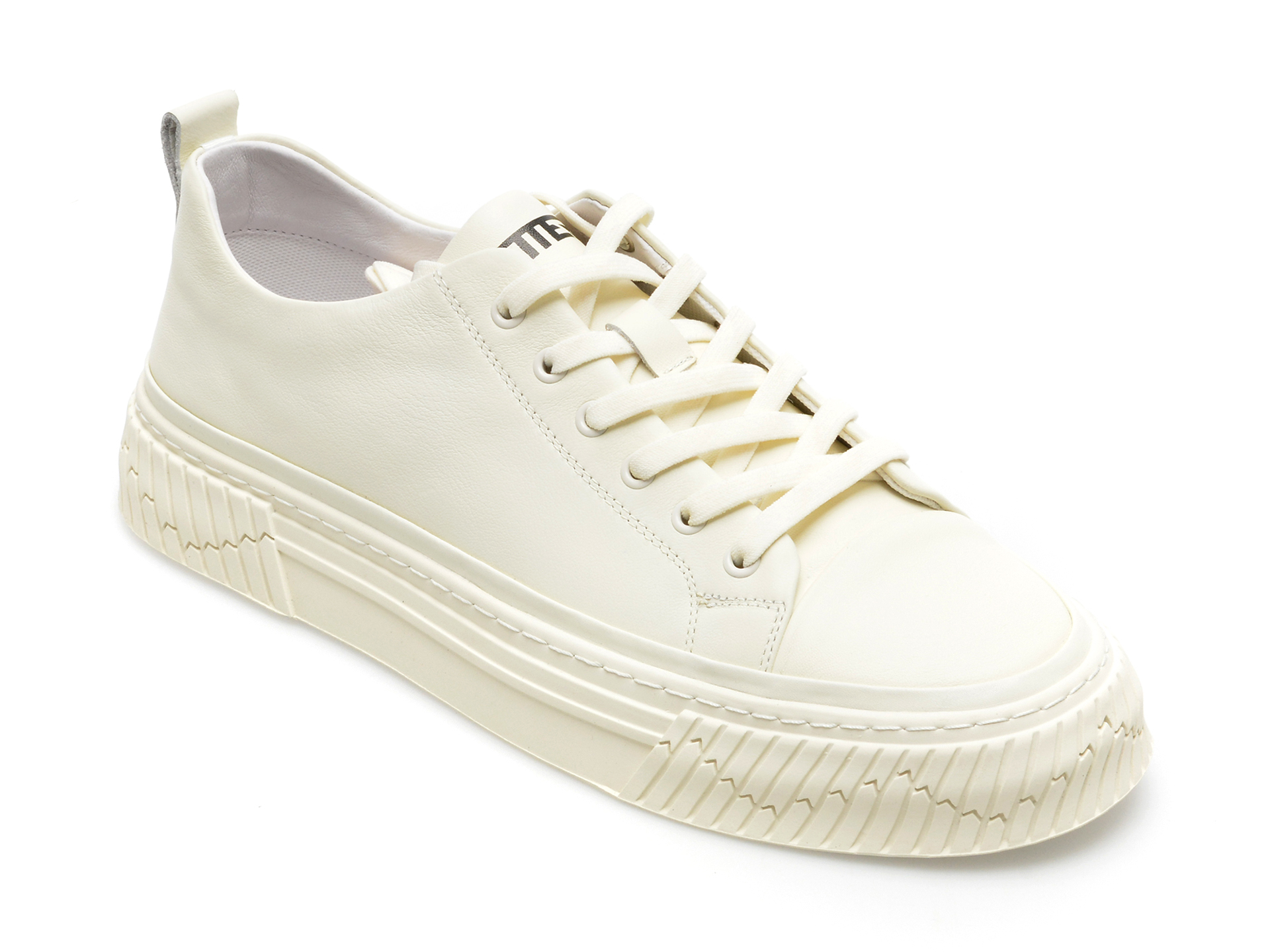 Pantofi sport OTTER albi, F035, din piele naturala /barbati/pantofi