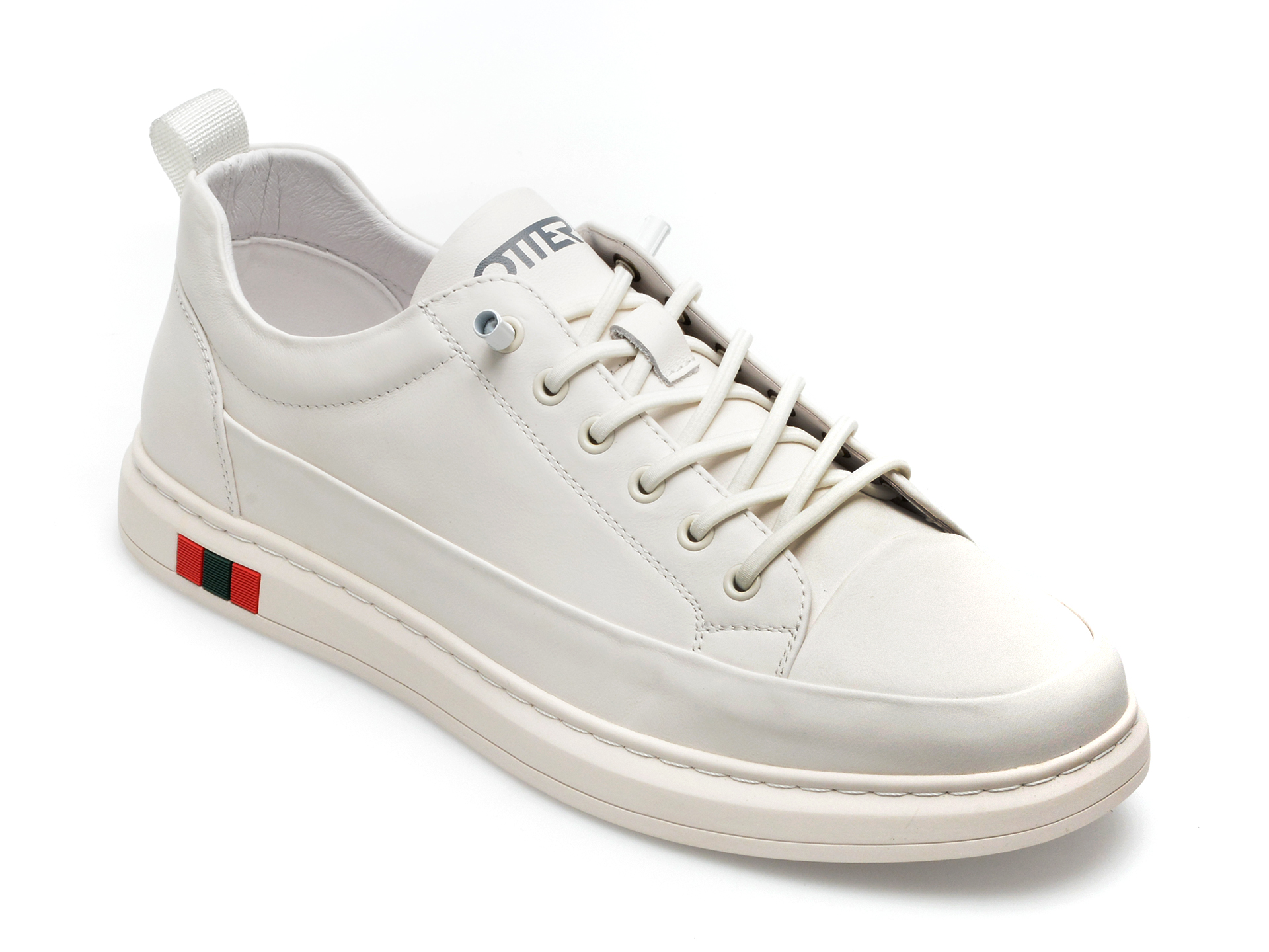 Pantofi sport OTTER albi, J220019, din piele naturala /barbati/pantofi imagine super redus 2022