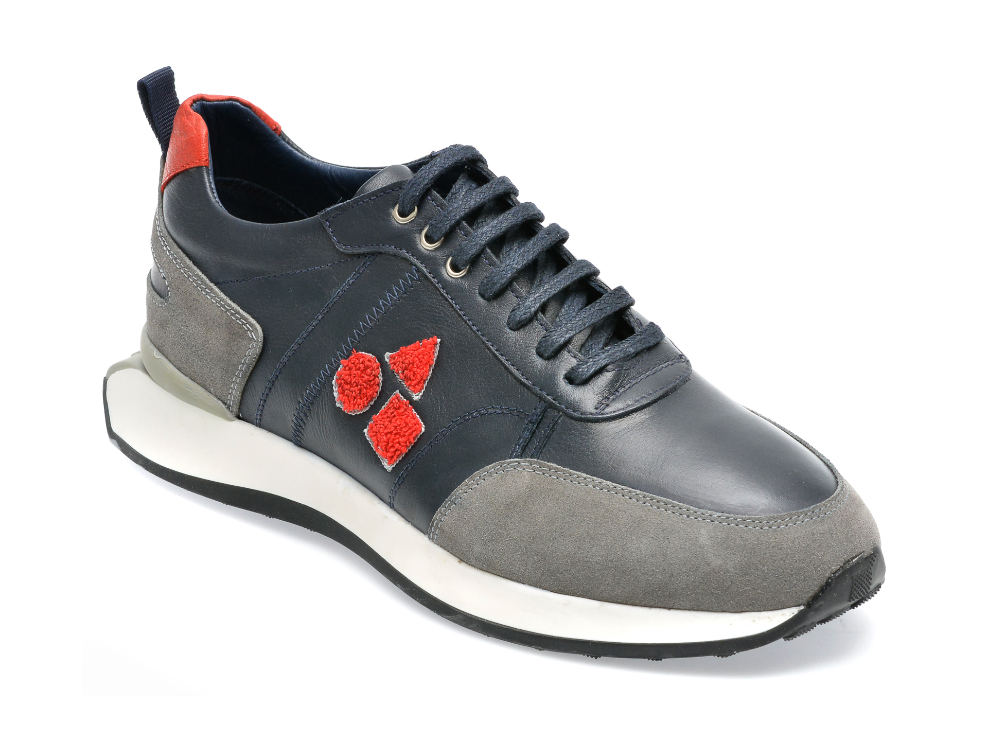 Pantofi sport OTTER bleumarin, M6711, din piele naturala /barbati/pantofi