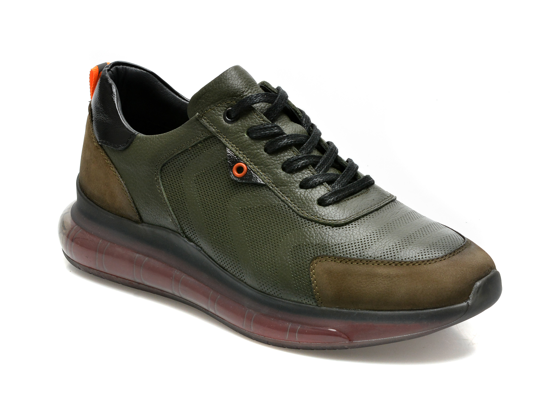 Pantofi sport OTTER kaki, 13701, din piele naturala /barbati/pantofi imagine noua