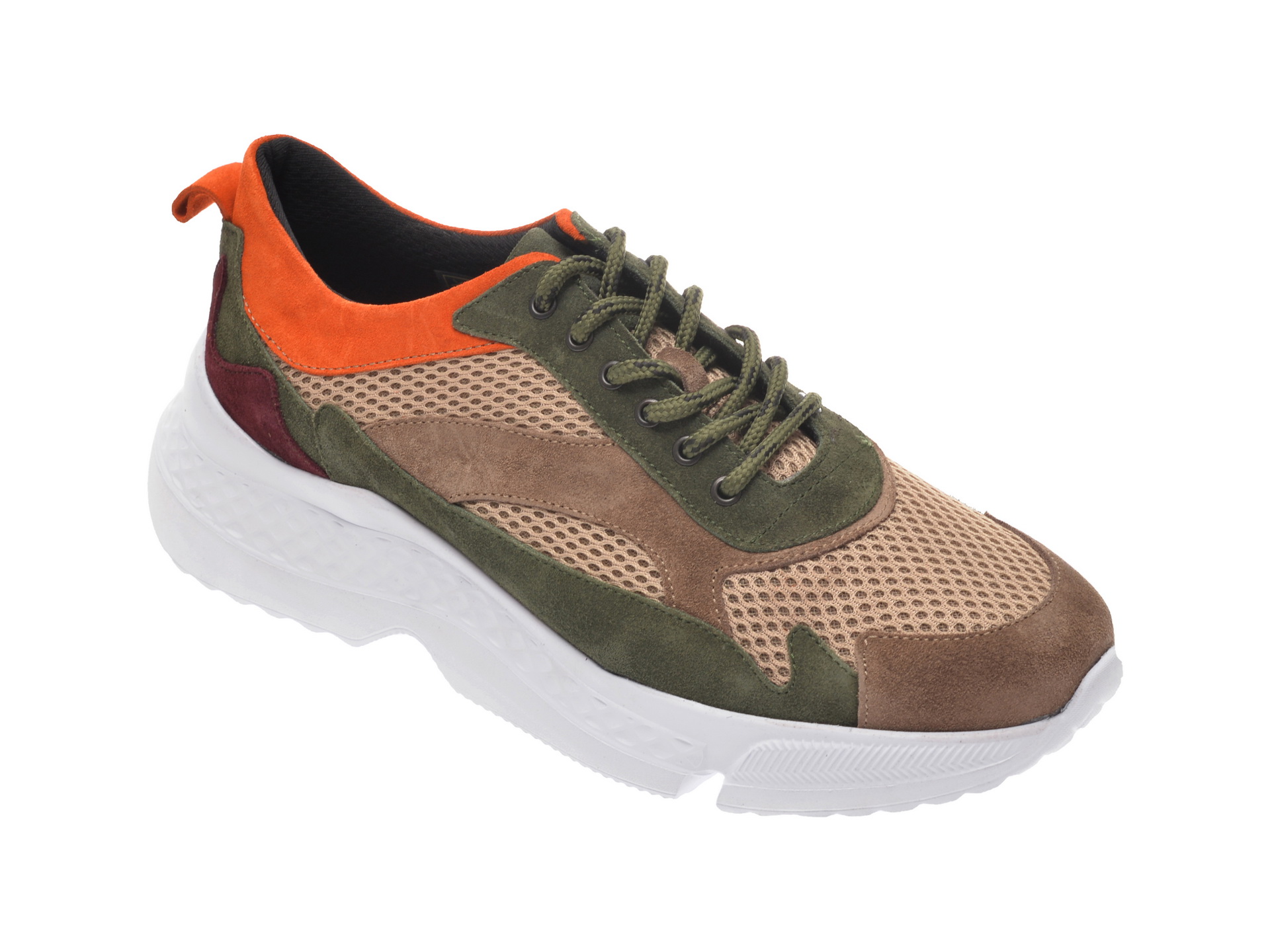Pantofi sport OTTER maro, 131, din material textil si piele naturala