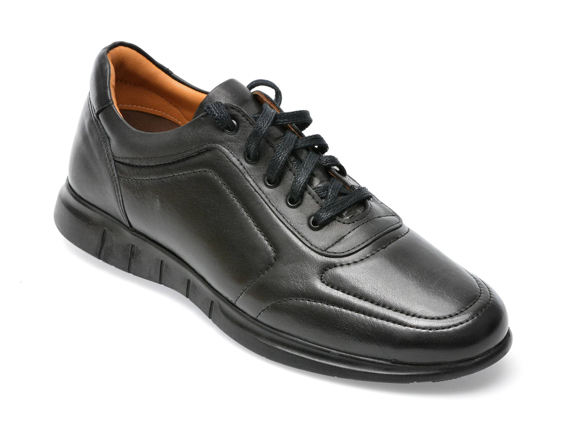Pantofi sport OTTER negri, 122002, din piele naturala /barbati/pantofi imagine noua