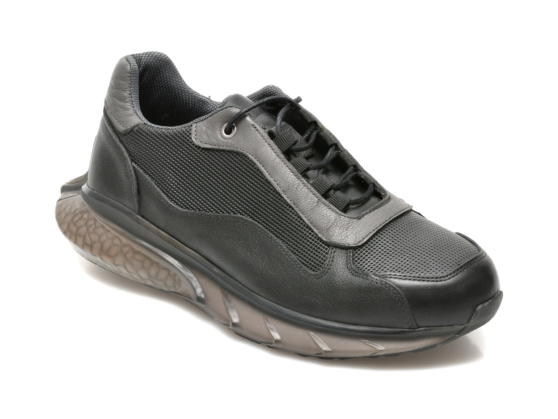 Pantofi sport OTTER negri, 21RBY10, din piele naturala otter imagine noua