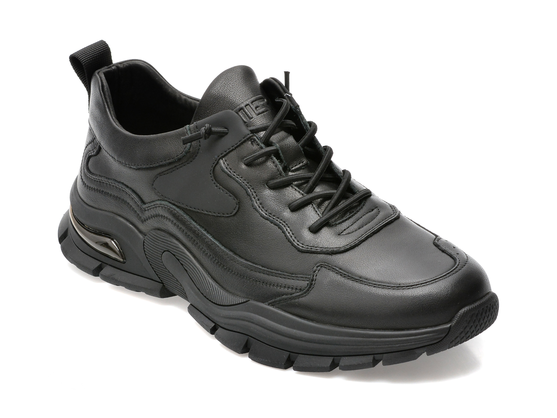 Pantofi sport OTTER negri, 2323, din piele naturala /barbati/pantofi
