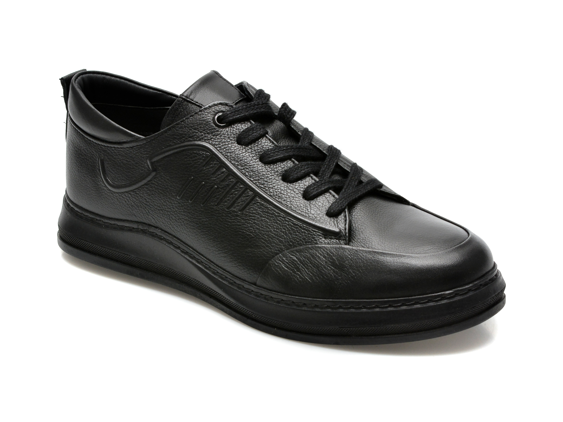 Pantofi sport OTTER negri, 342019, din piele naturala