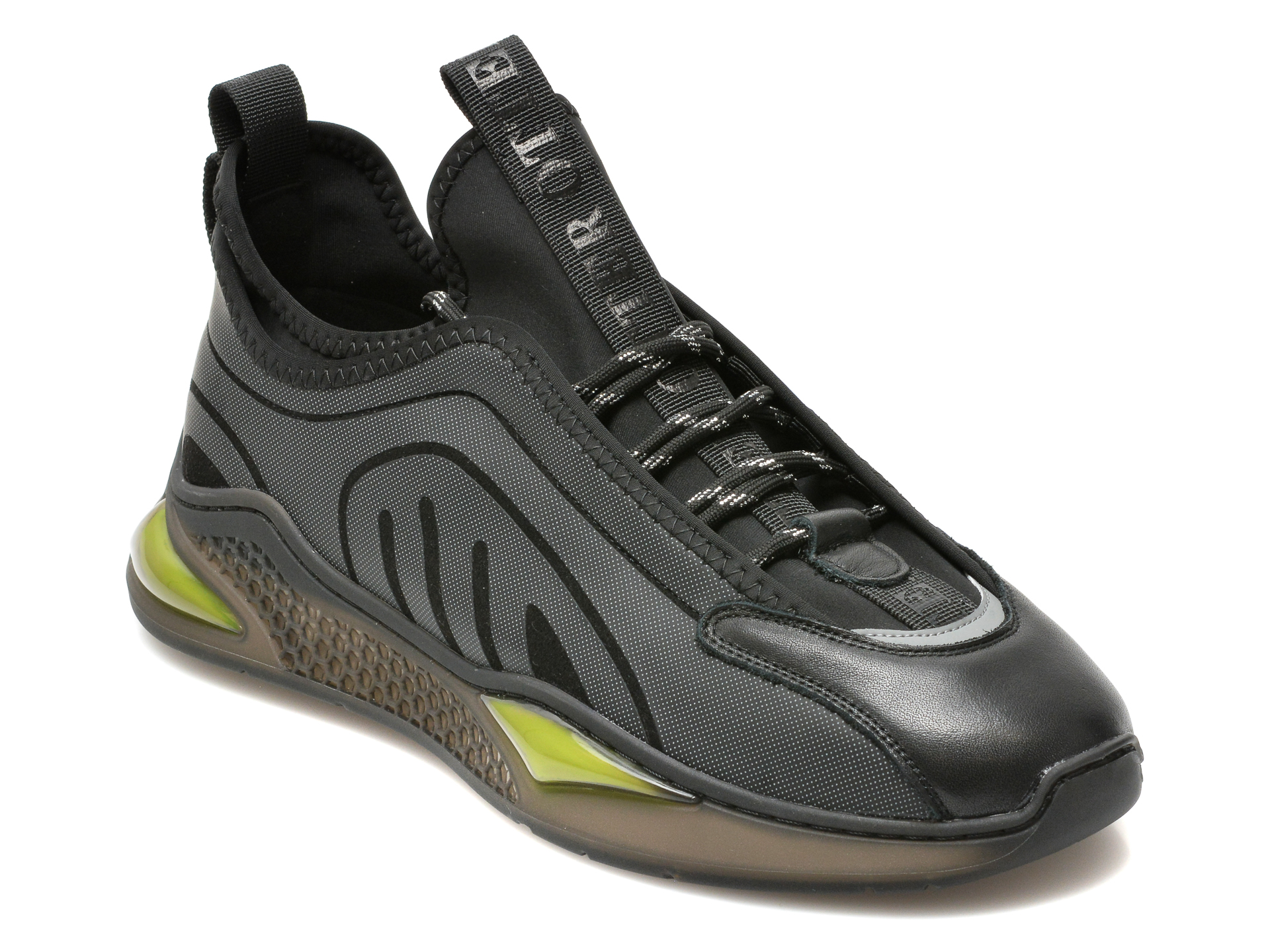 Pantofi sport OTTER negri, 9133, din material textil si piele naturala Otter