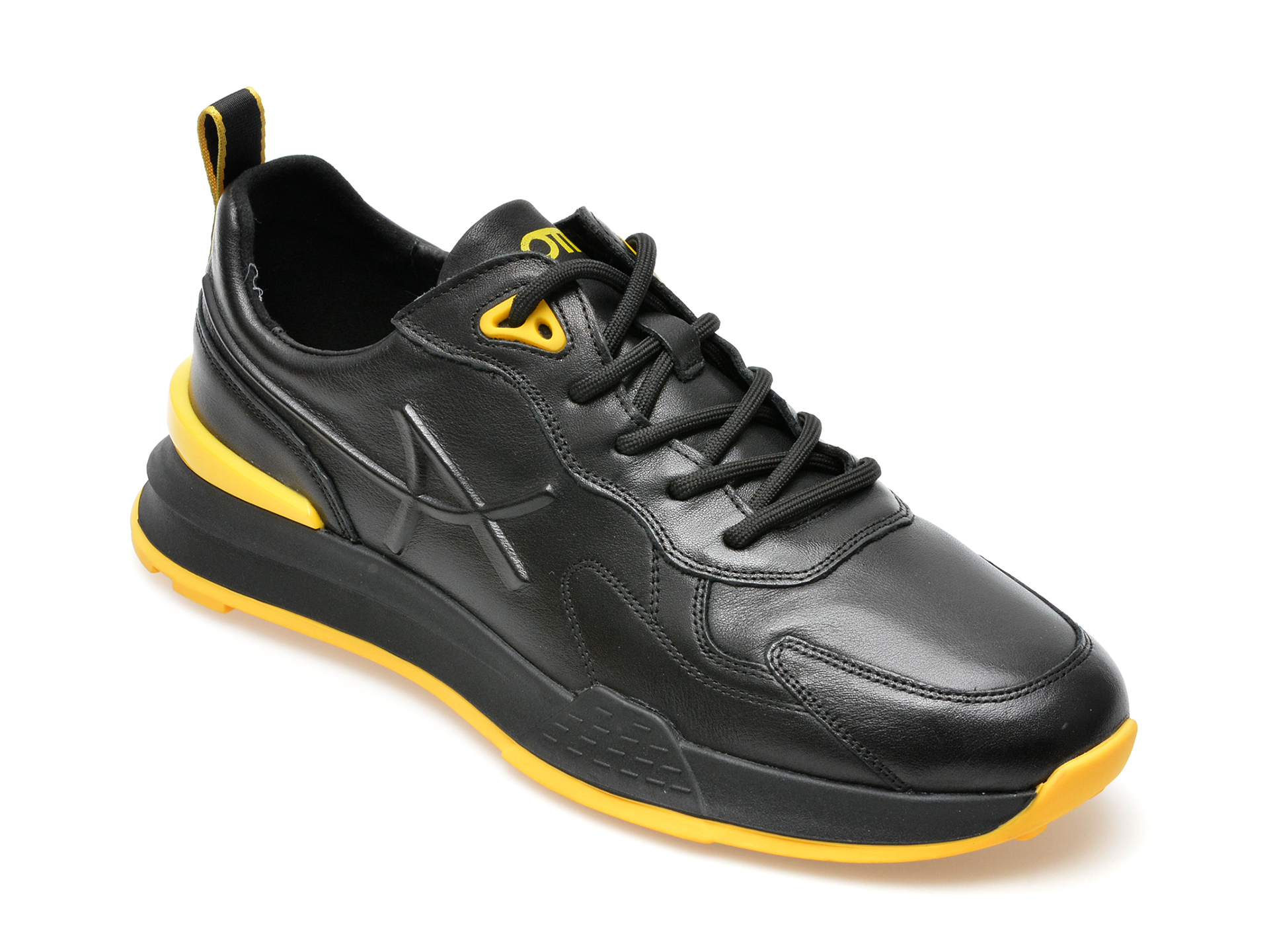 Pantofi sport OTTER negri, CJ22004, din piele naturala /barbati/pantofi