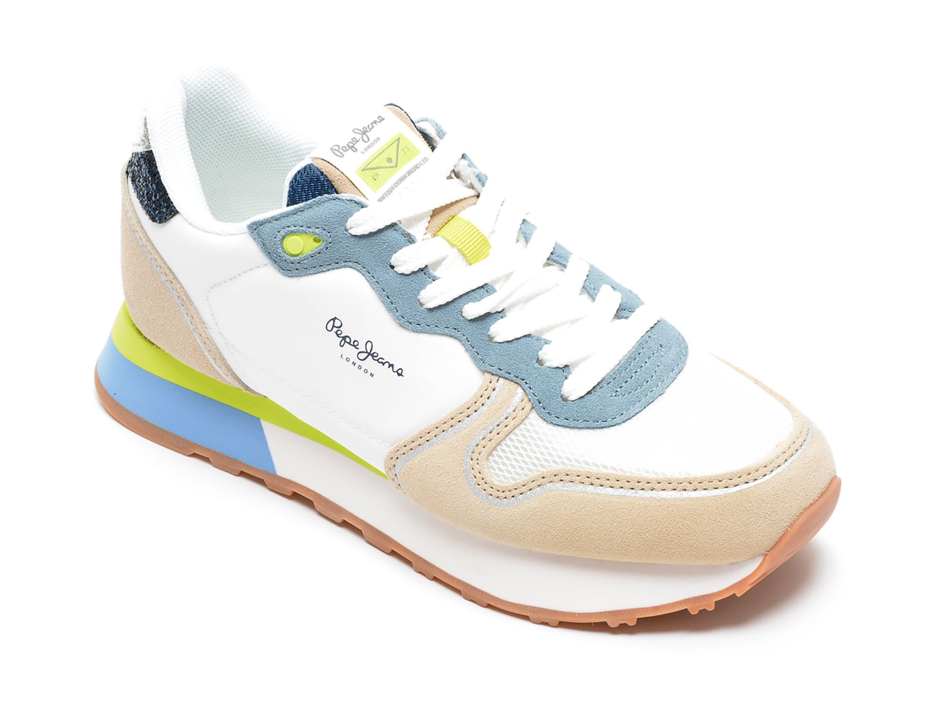 Pantofi sport PEPE JEANS albastri, LS31328, din material textil si piele naturala