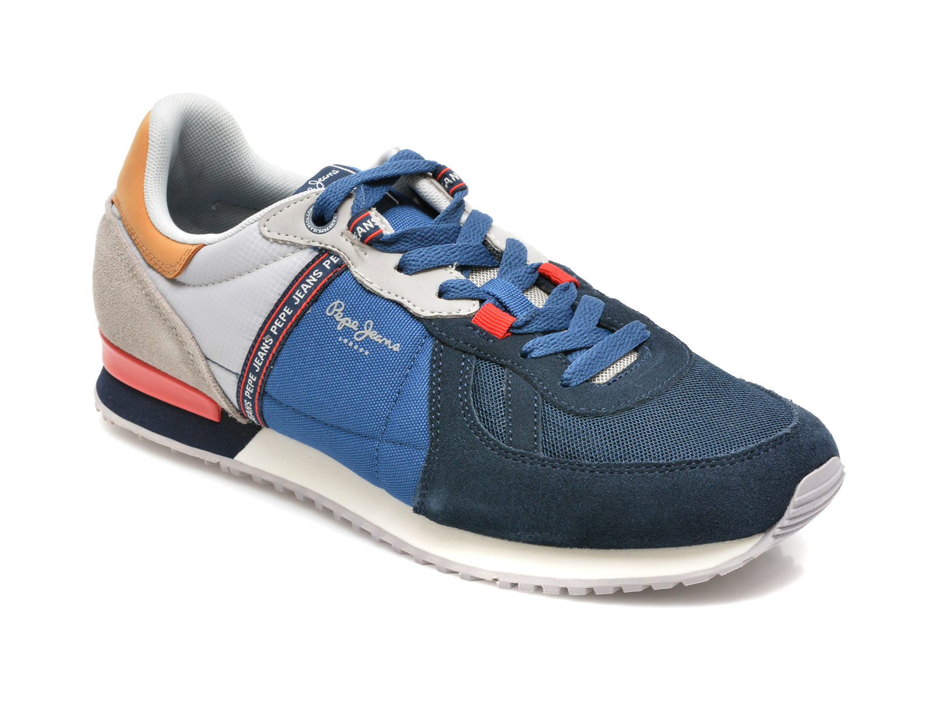 Pantofi sport PEPE JEANS albastri, MS30772, din material textil si piele intoarsa