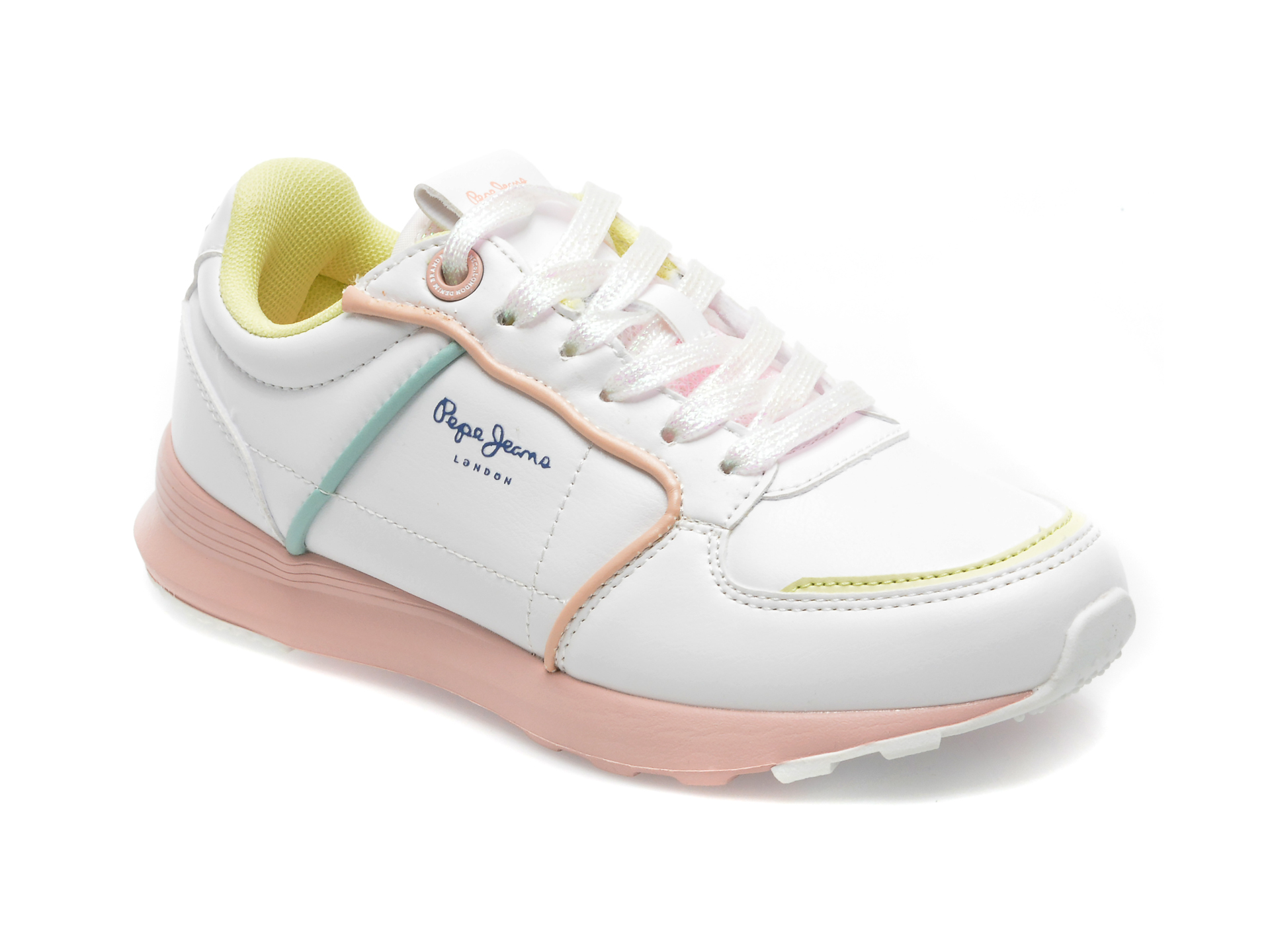 Pantofi sport PEPE JEANS albi, GS30573, din piele ecologica /femei/pantofi Femei