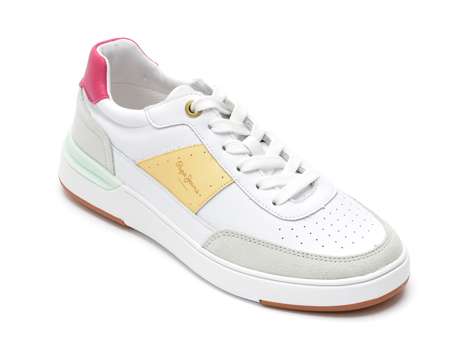 Pantofi sport PEPE JEANS albi, LS31350, din piele naturala /femei/pantofi imagine noua