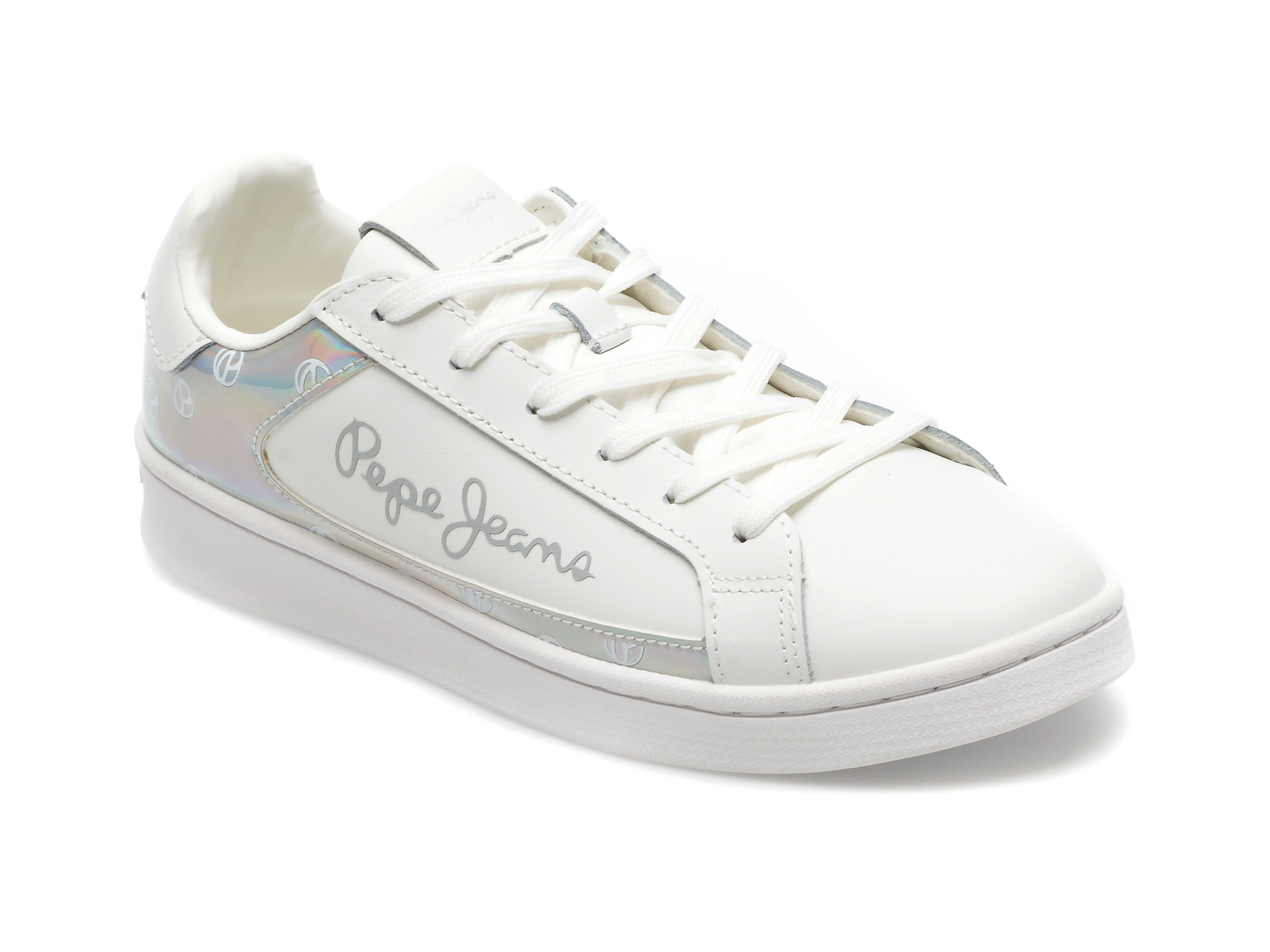 Pantofi sport PEPE JEANS albi, LS31468, din piele ecologica /femei/pantofi Femei