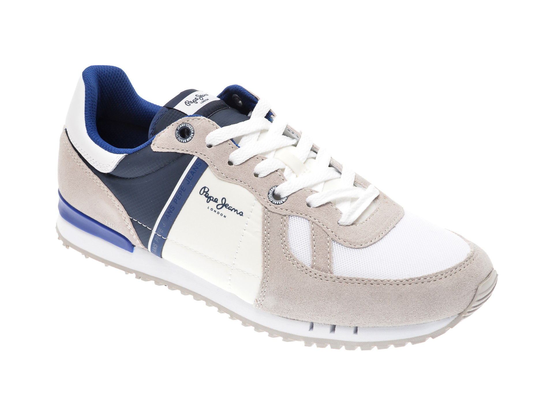 Pantofi sport PEPE JEANS albi, MS30612, din material textil imagine