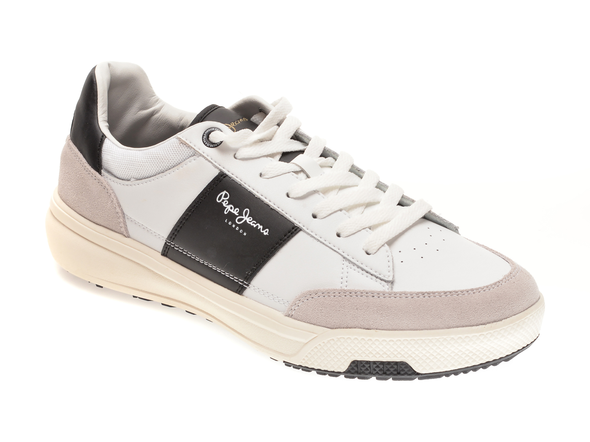 Pantofi sport PEPE JEANS albi, MS30677, din piele naturala imagine otter.ro