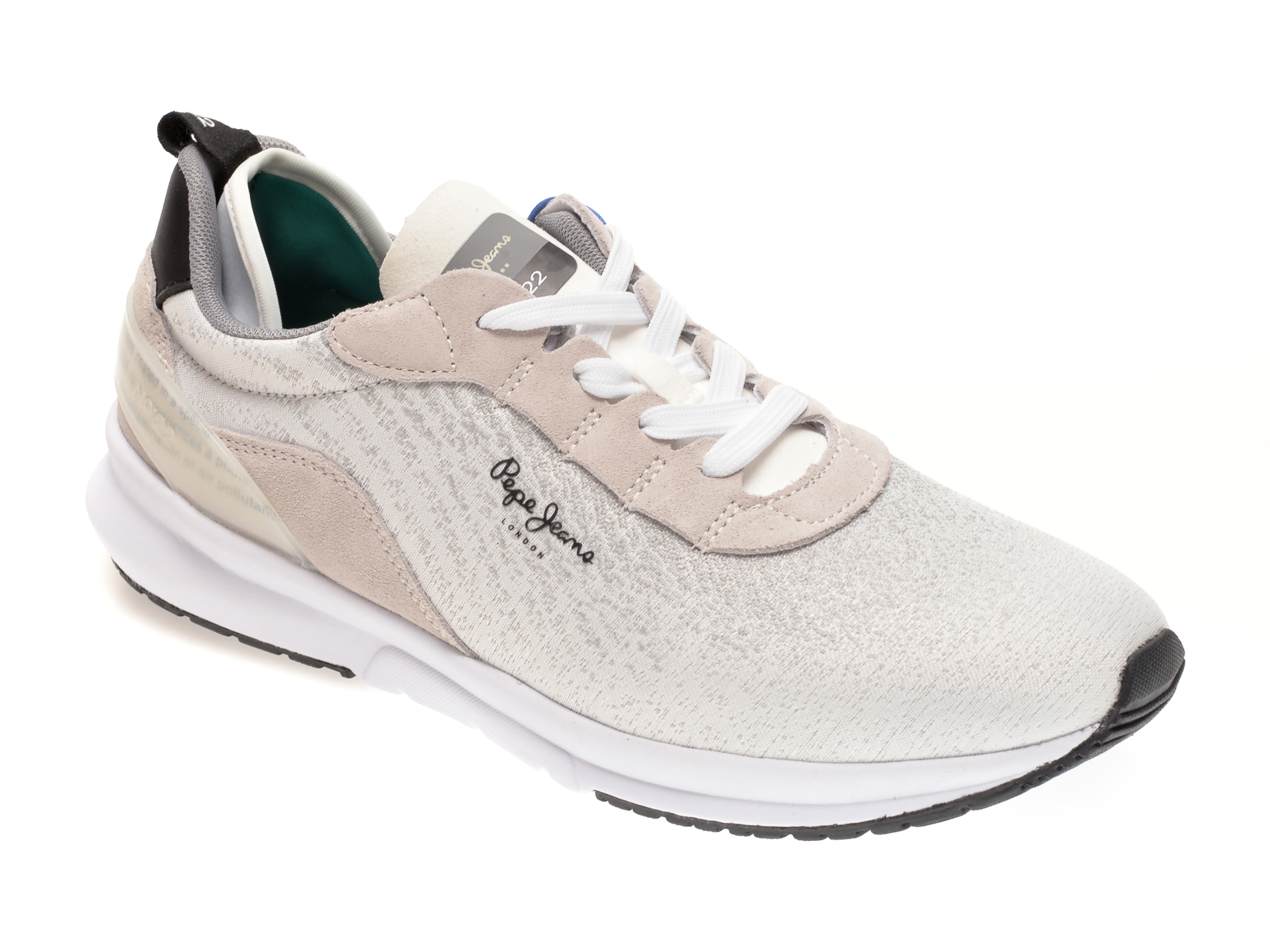 Pantofi sport PEPE JEANS albi, MS30694, din material textl imagine