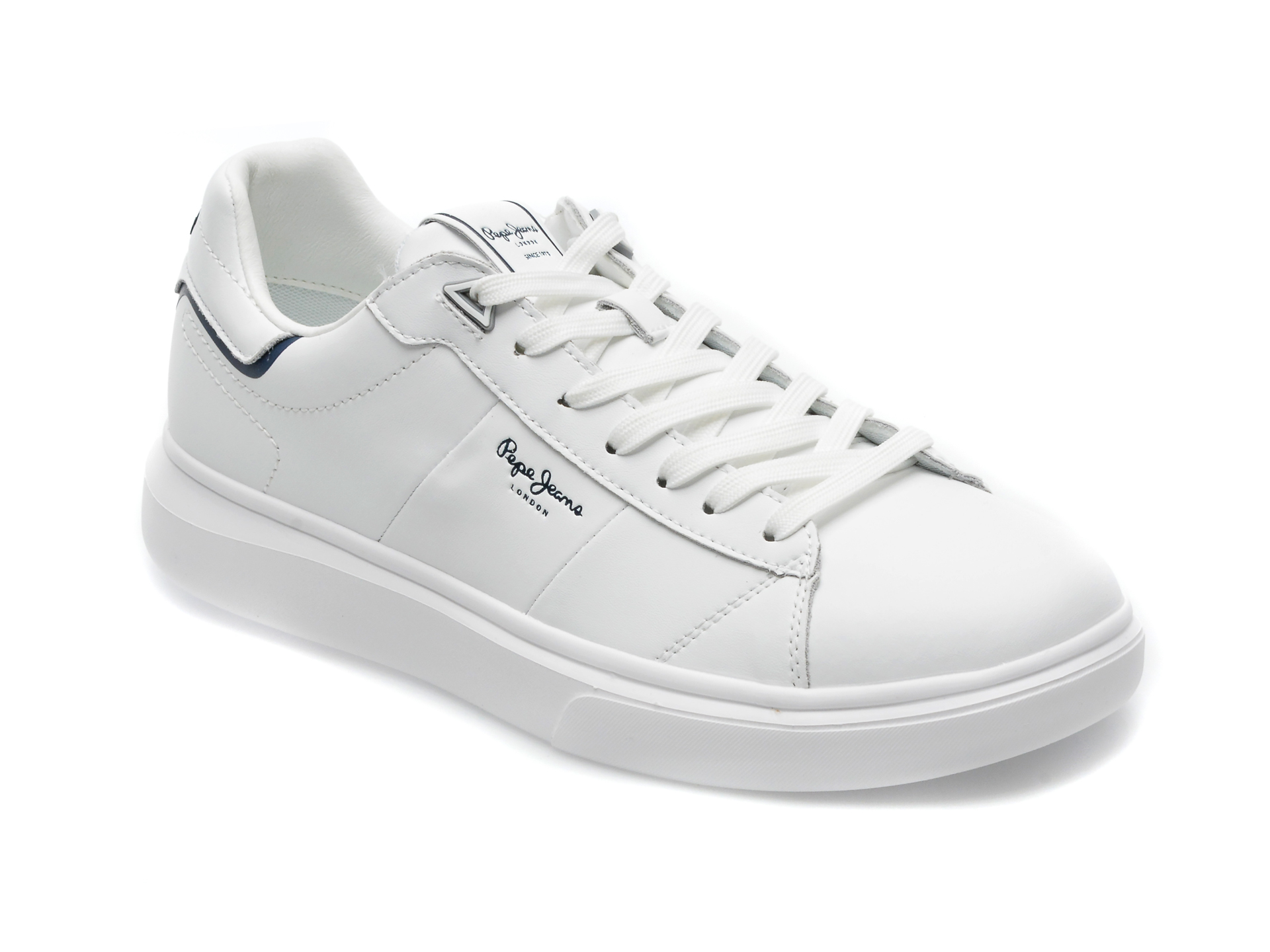 Pantofi sport PEPE JEANS albi, MS30896, din piele naturala /barbati/pantofi