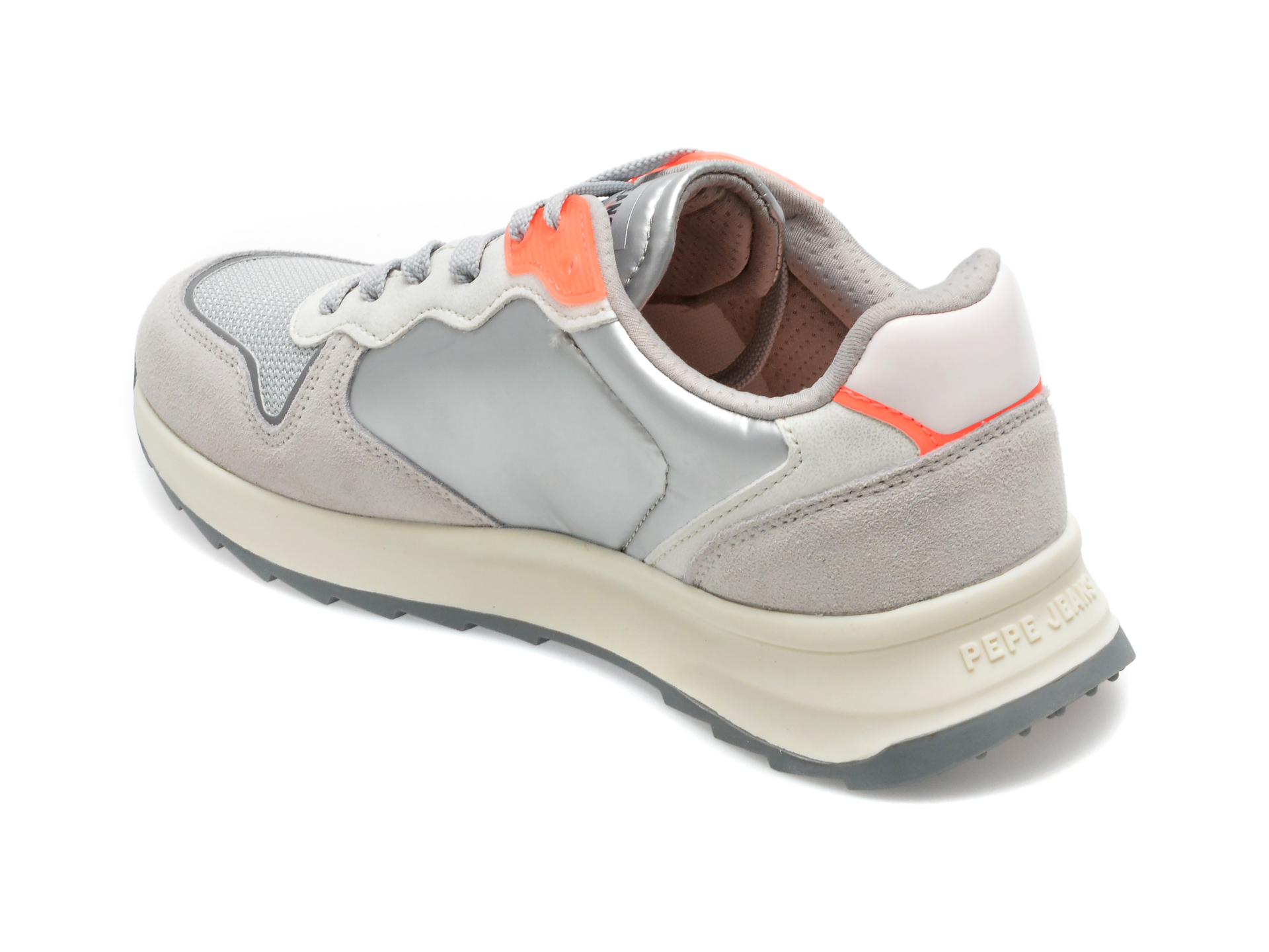 Poze Pantofi sport PEPE JEANS argintii, LS31453, din material textil si piele intoarsa otter.ro